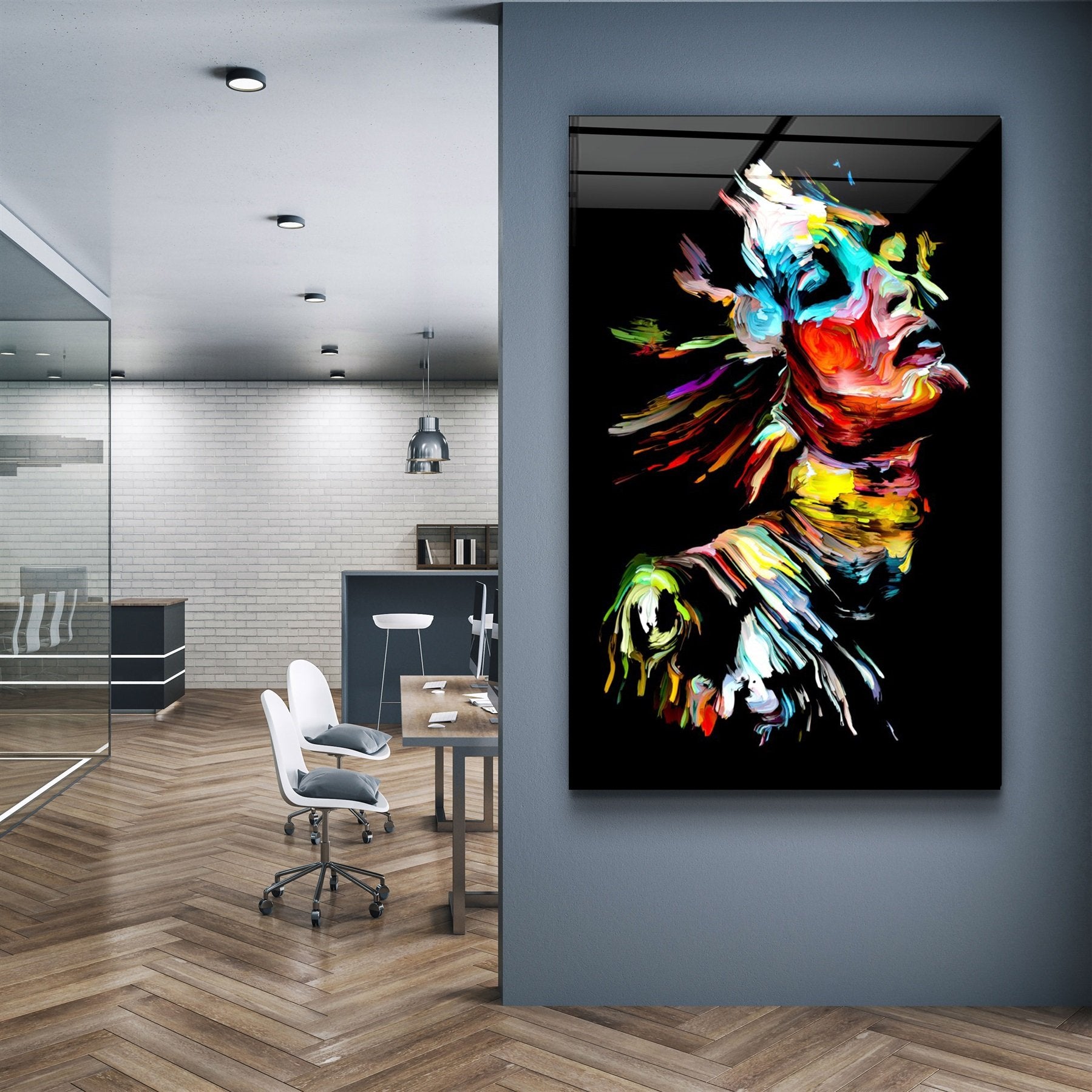 ・"AbstractMan V2"・Glass Wall Art