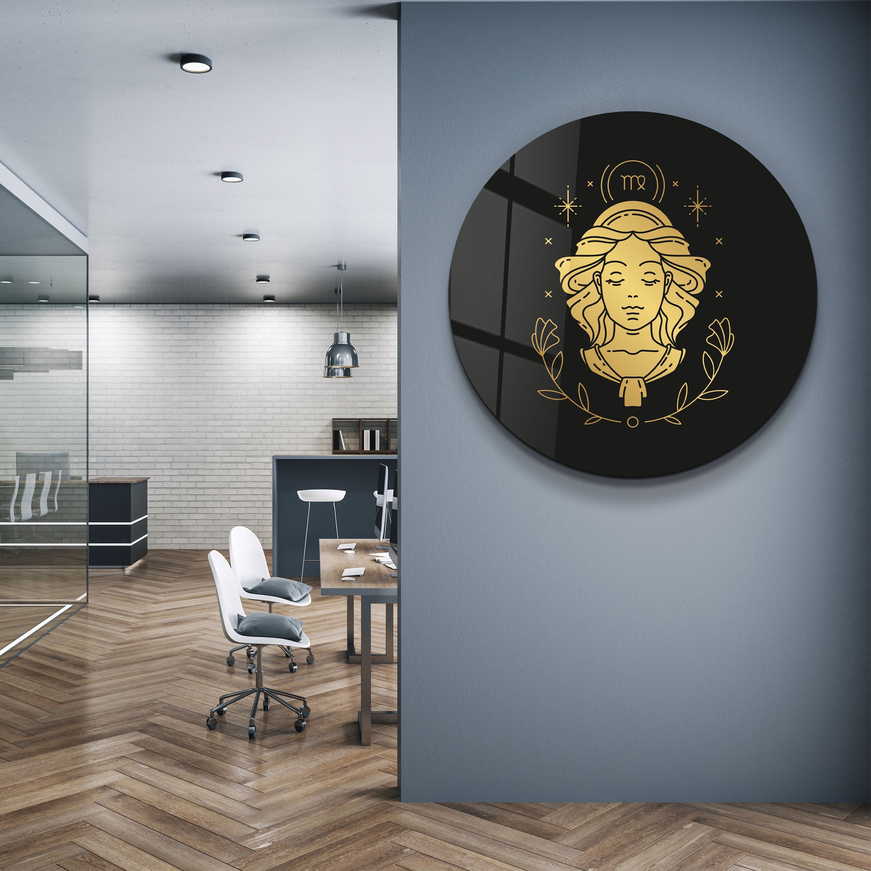 ・"Zodiac Signs - Virgo"・Rounded Glass Wall Art