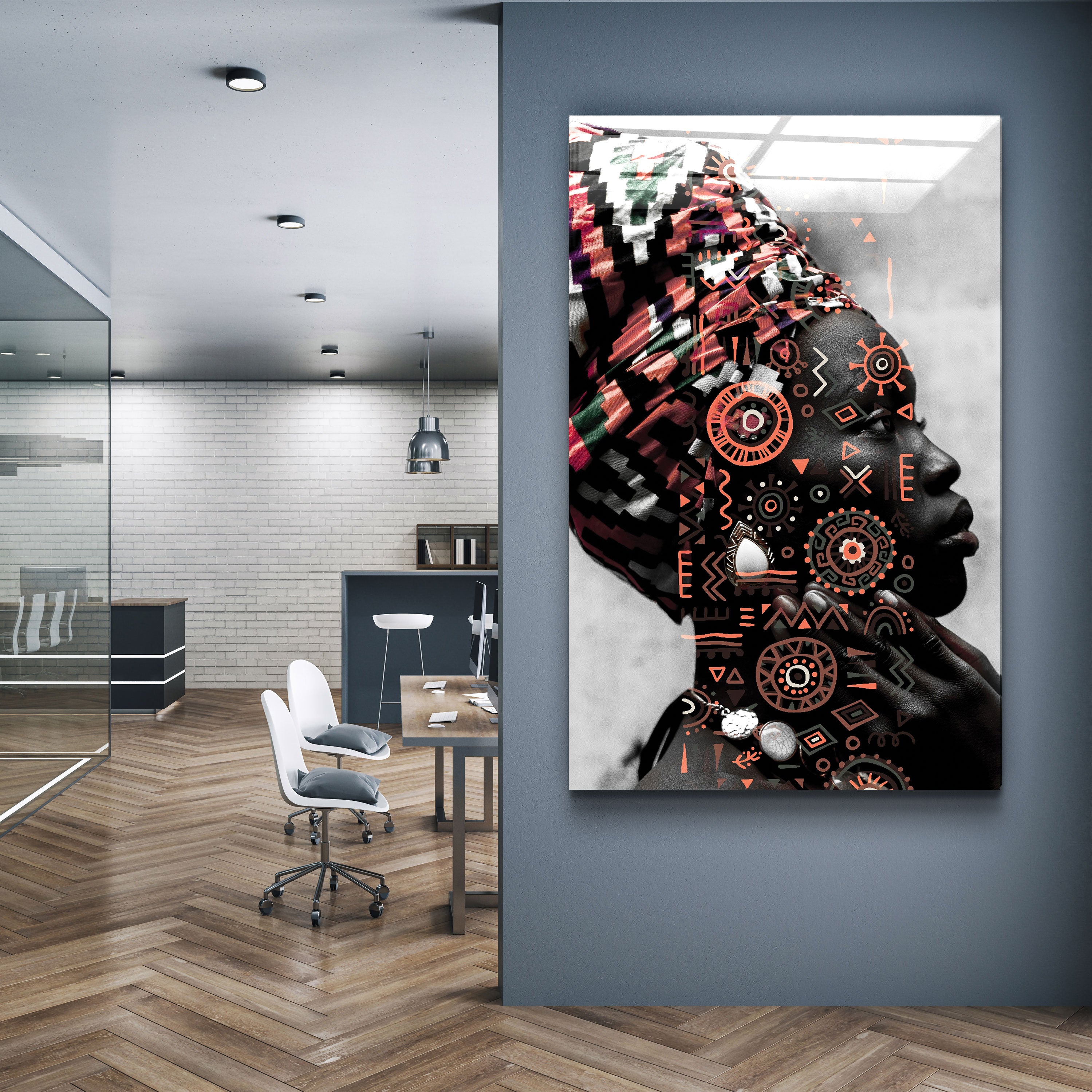 ・"African Queen"・Glass Wall Art