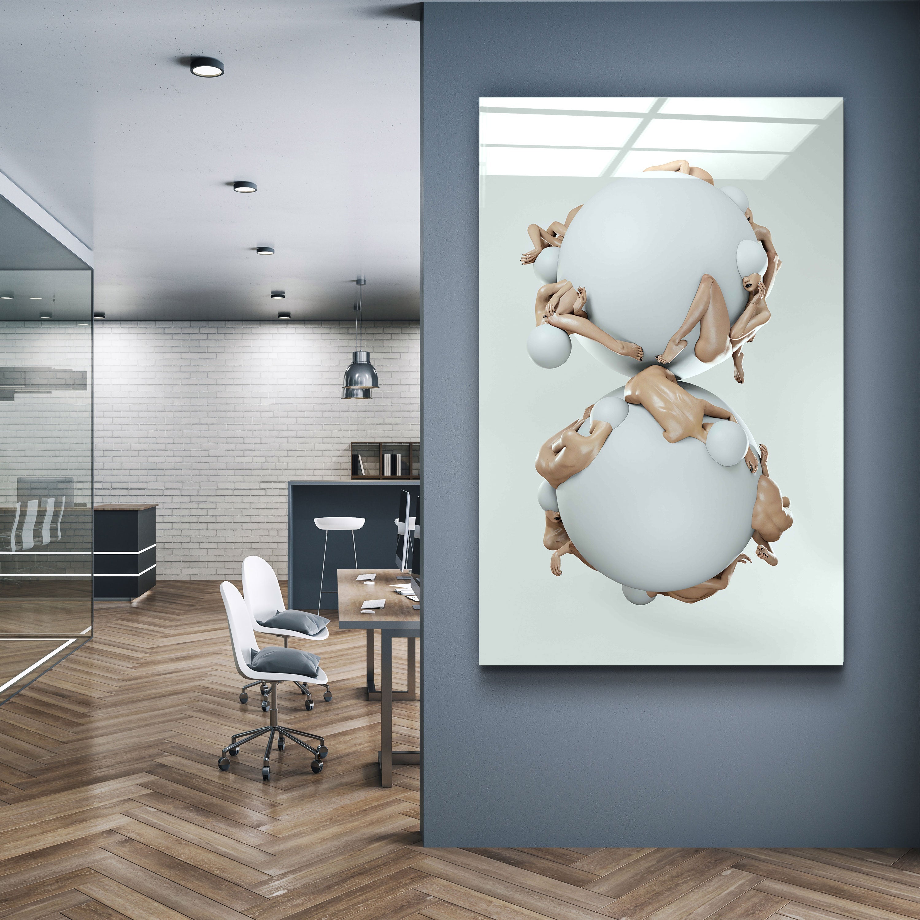 ・"Supra Round Heads V5"・Designer's Collection Glass Wall Art