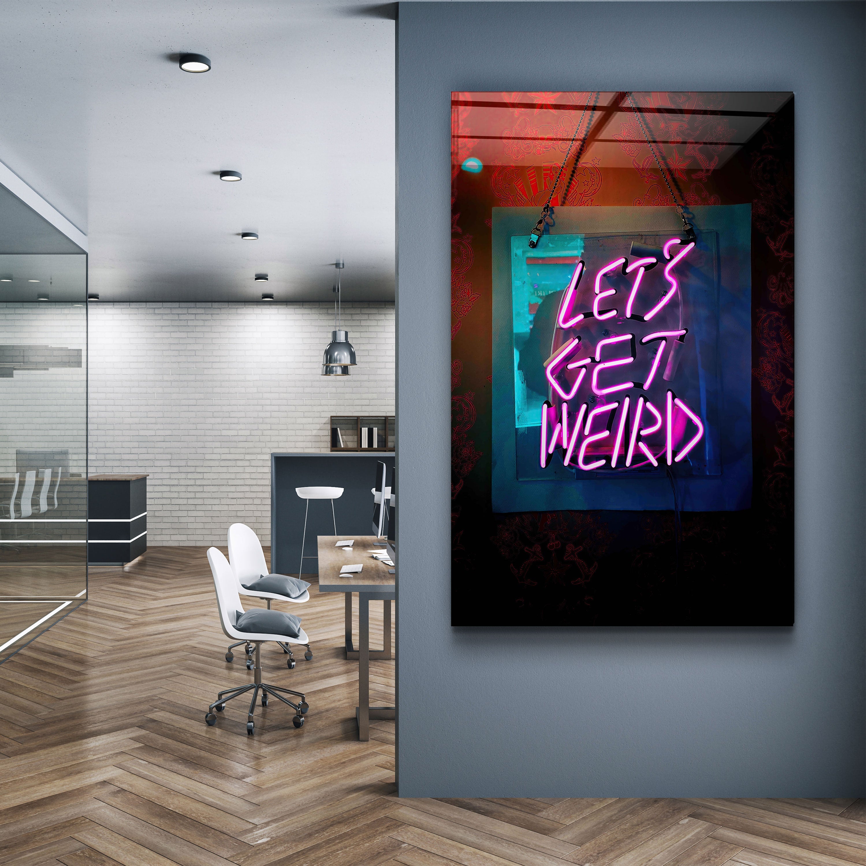 ・"Let's Get Weird"・Designer's Collection Glass Wall Art