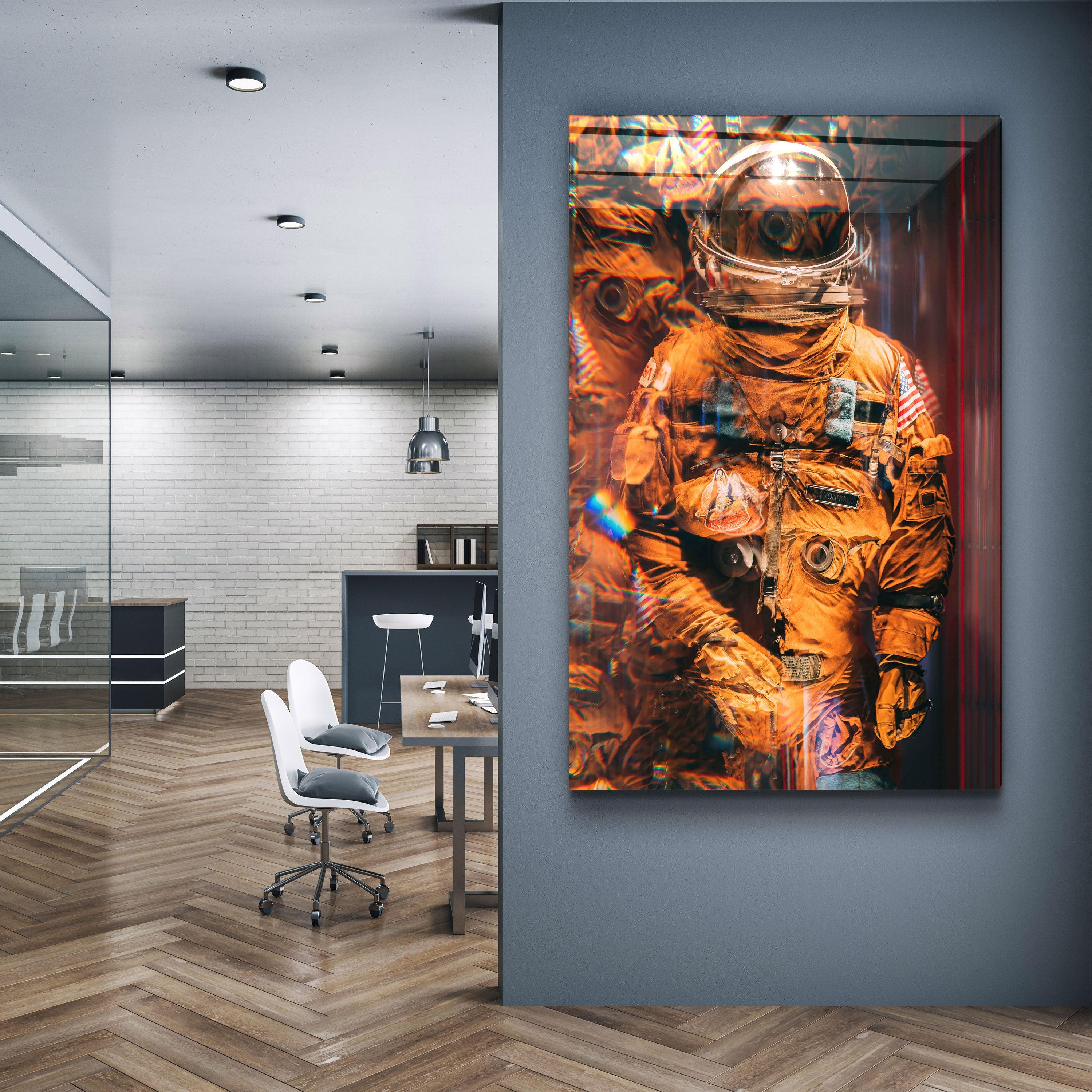 ・„Blurry Astronaut“・Designer-Kollektion <tc>Glasbild</tc>