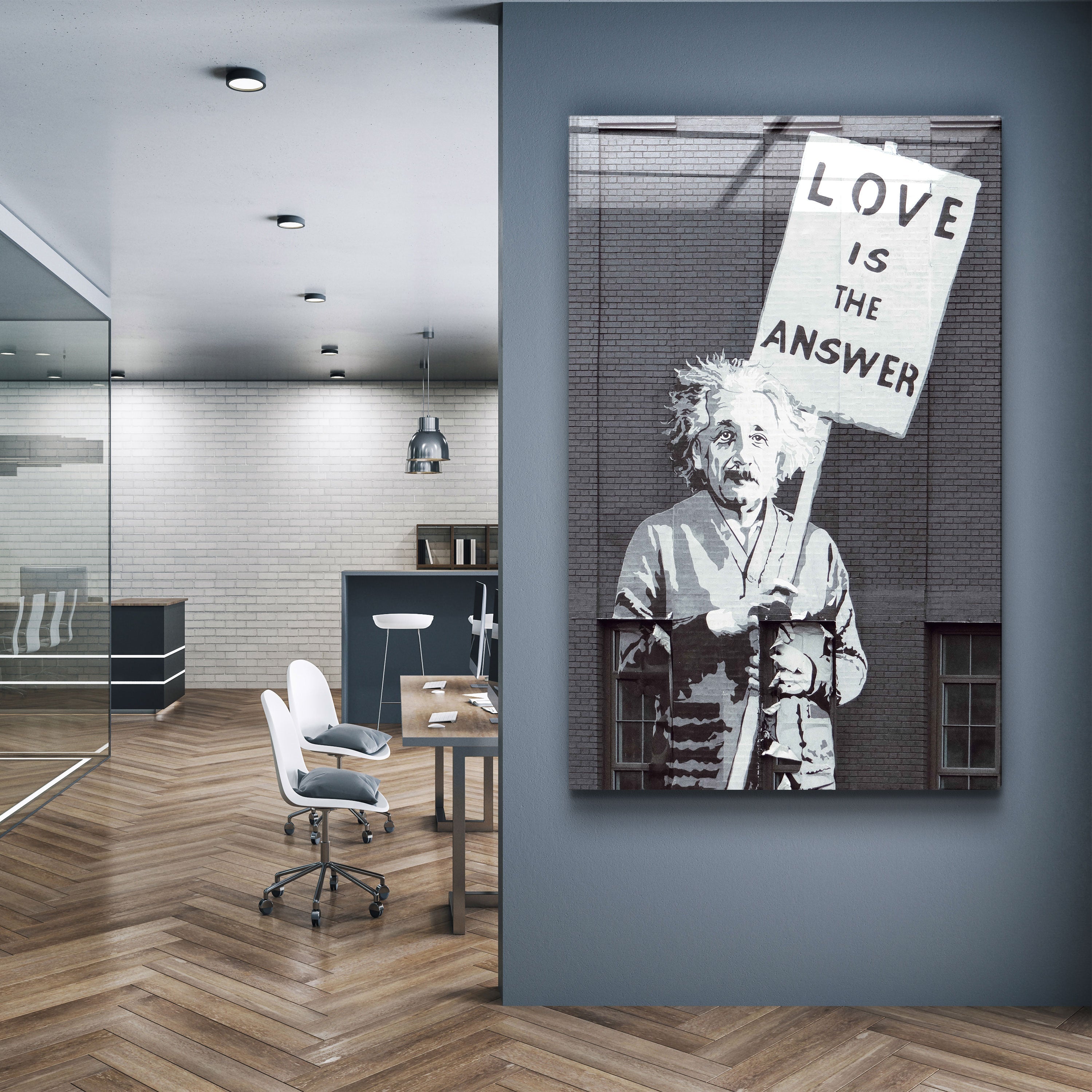 ・"Love is the Answer V2"・Designer's Collection Glass Wall Art