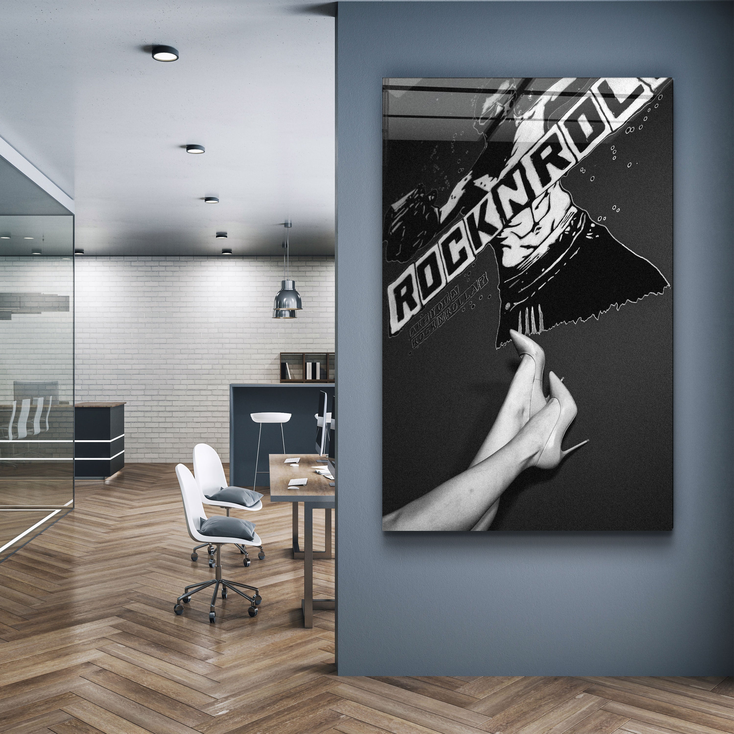 ・"Rock n Roll"・Designer's Collection Glass Wall Art