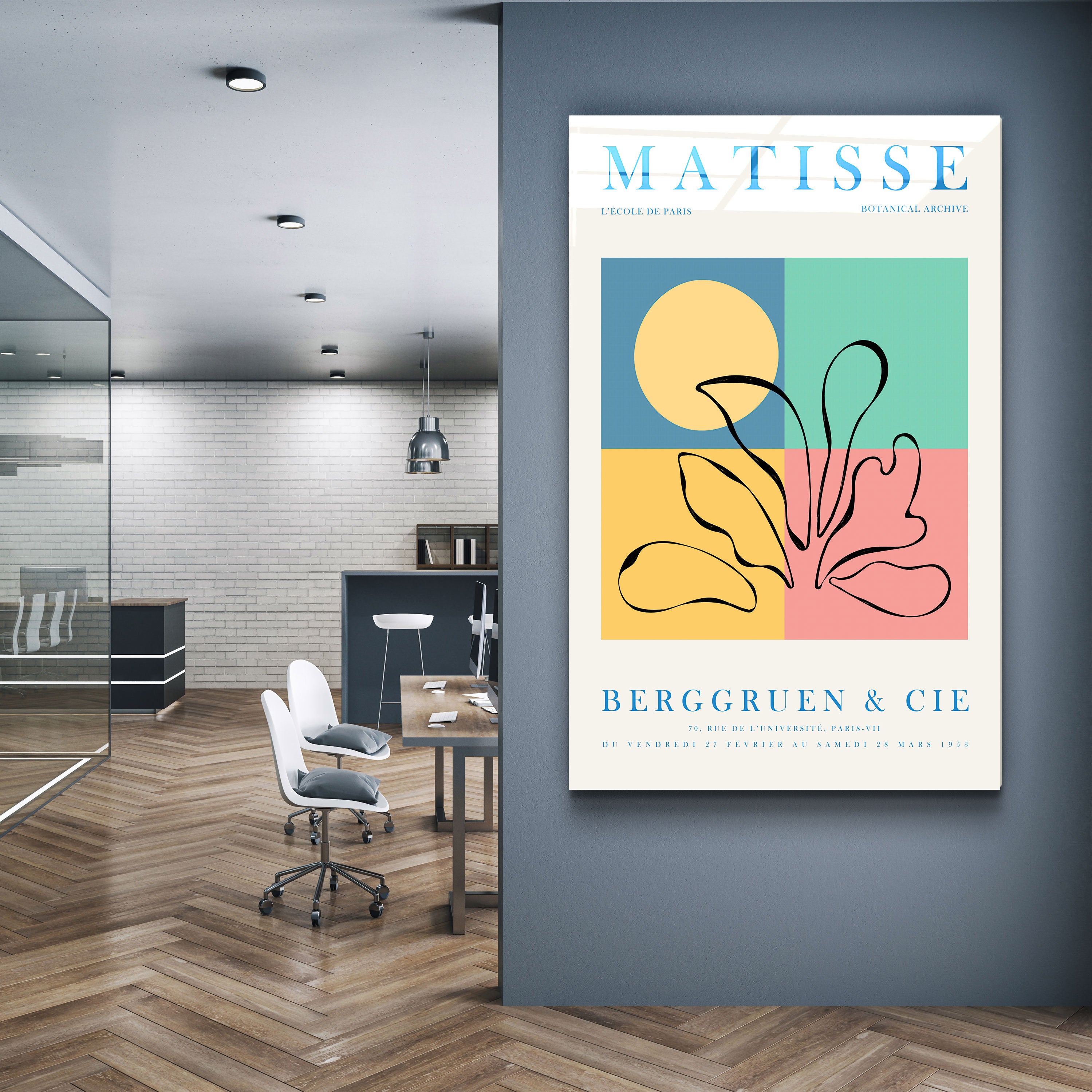 ・"Archives Botaniques H. Matisse 1953"・Gallery Print Collection Glass Wall Art