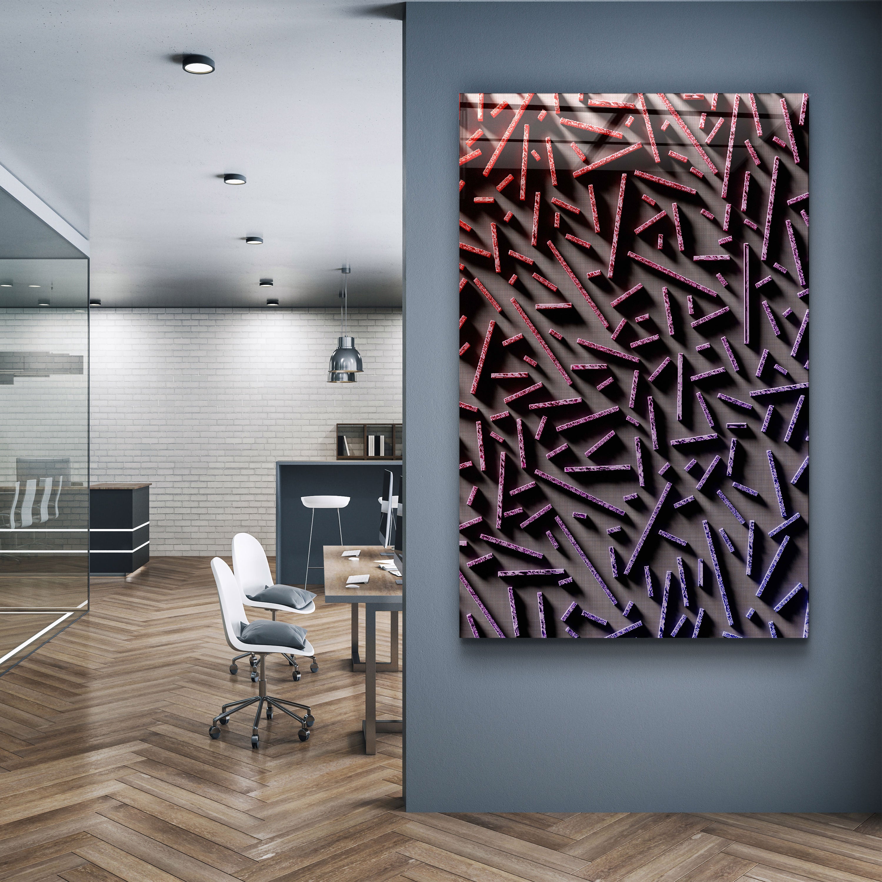 ・"Pixel Sticks"・Art mural en verre de la collection du designer