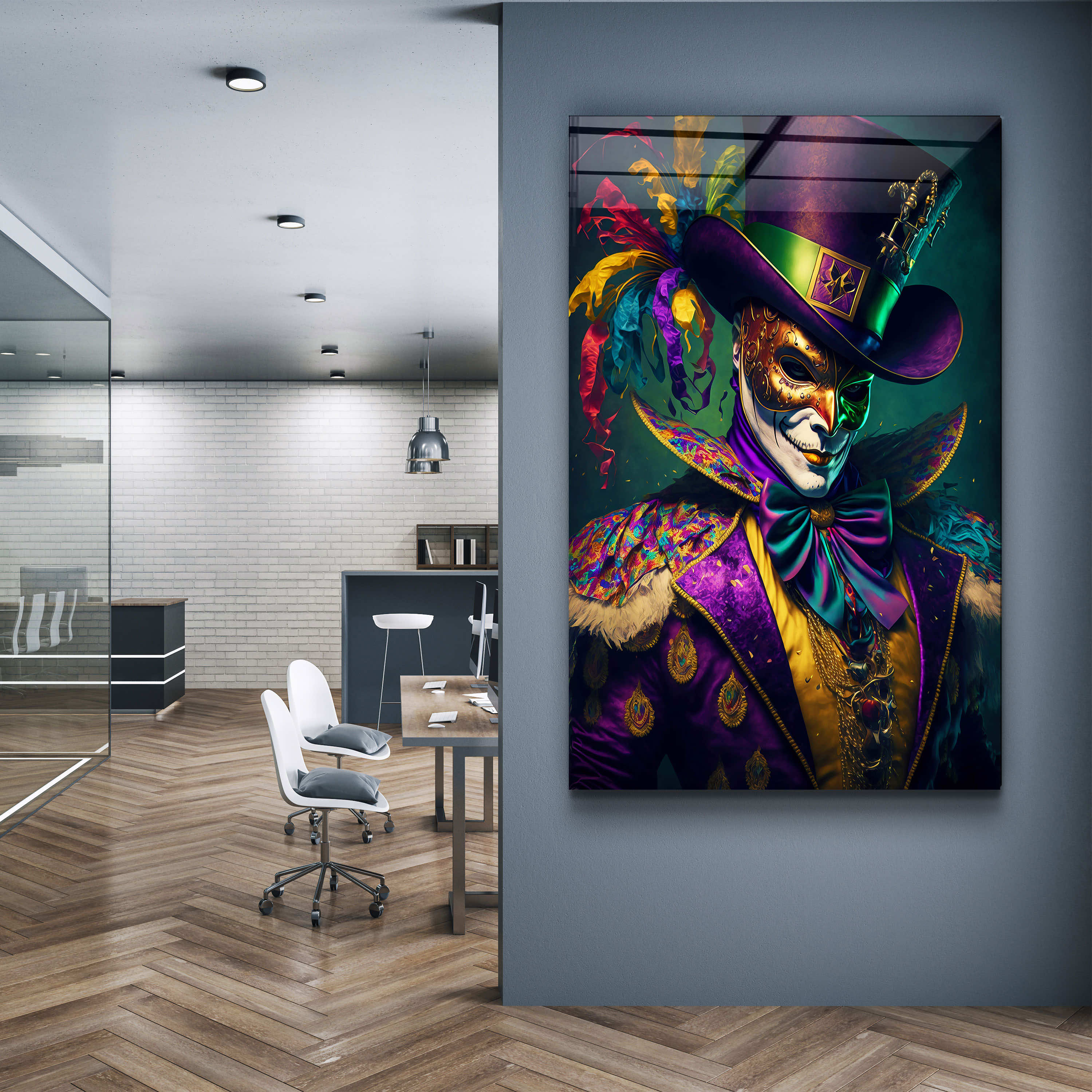 ・"Joker"・Secret World Collection Glass Wall Art