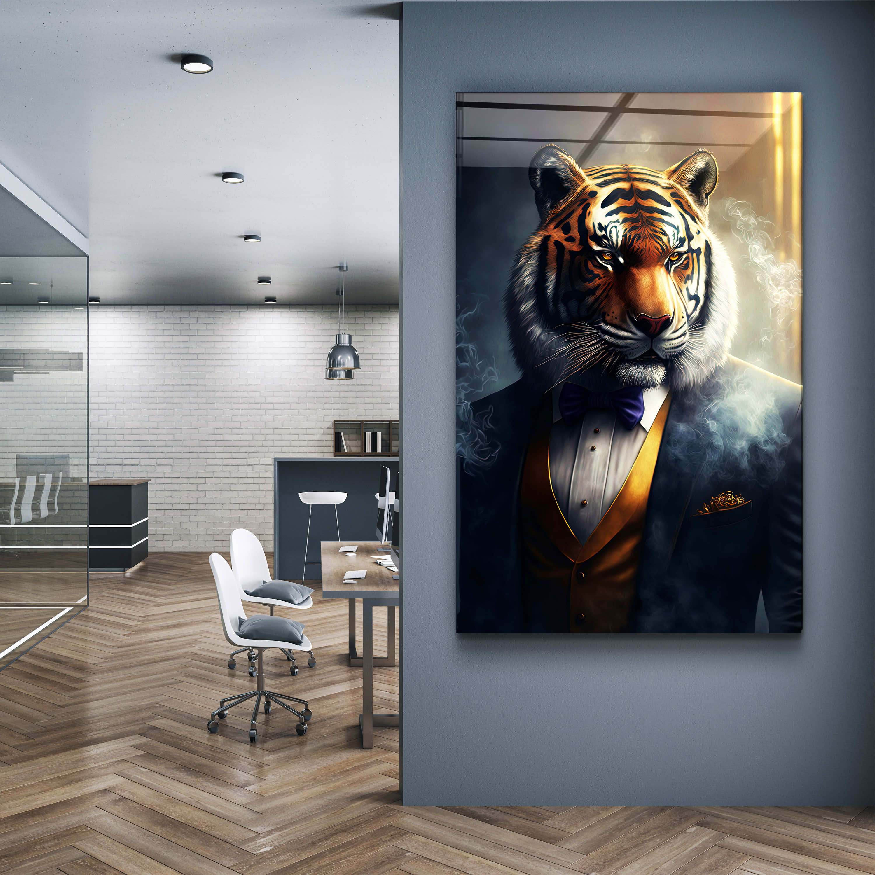 ・« M. Tigre »・Art mural en verre de la collection Secret World