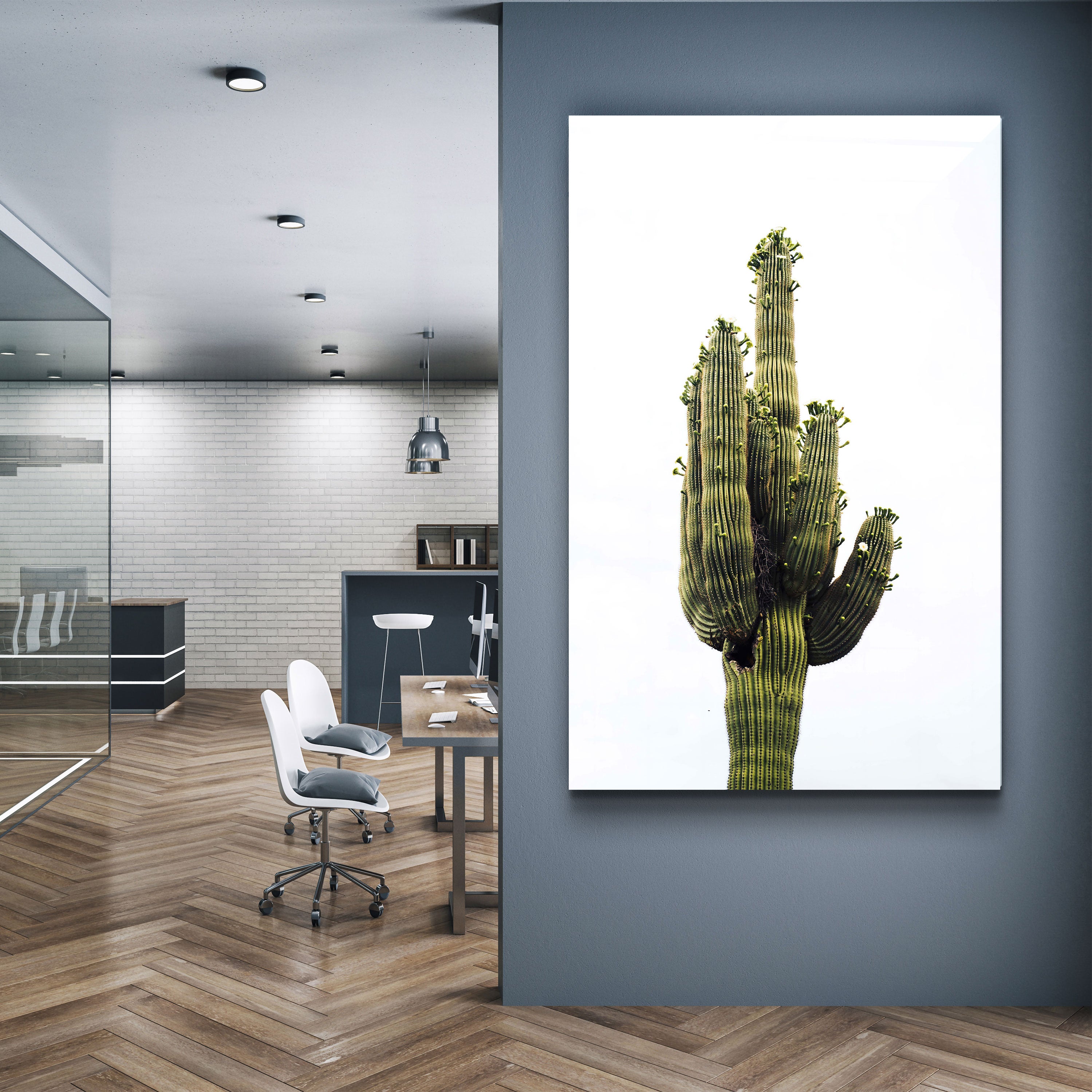 ・"Cactus géant"・Art mural en verre