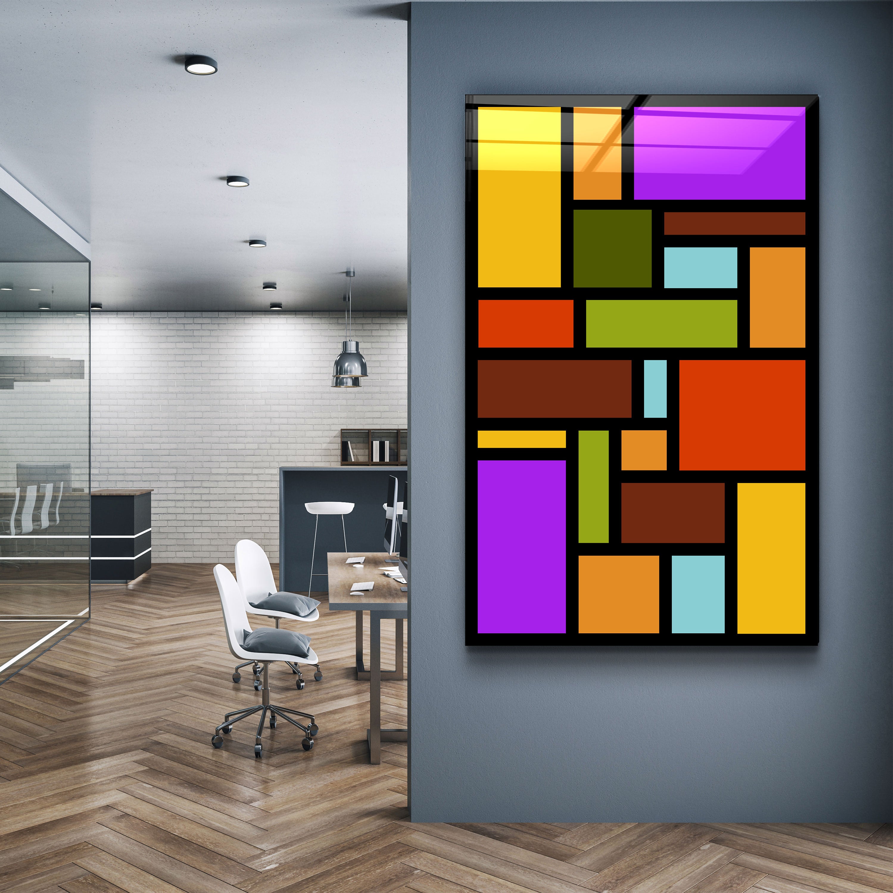 ・"Rainbow"・Designer's Collection Glass Wall Art