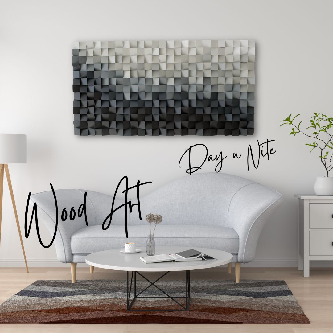 ・„Day N Nite“・Handgefertigte Premium-Wandskulptur aus Holz – limitierte Auflage