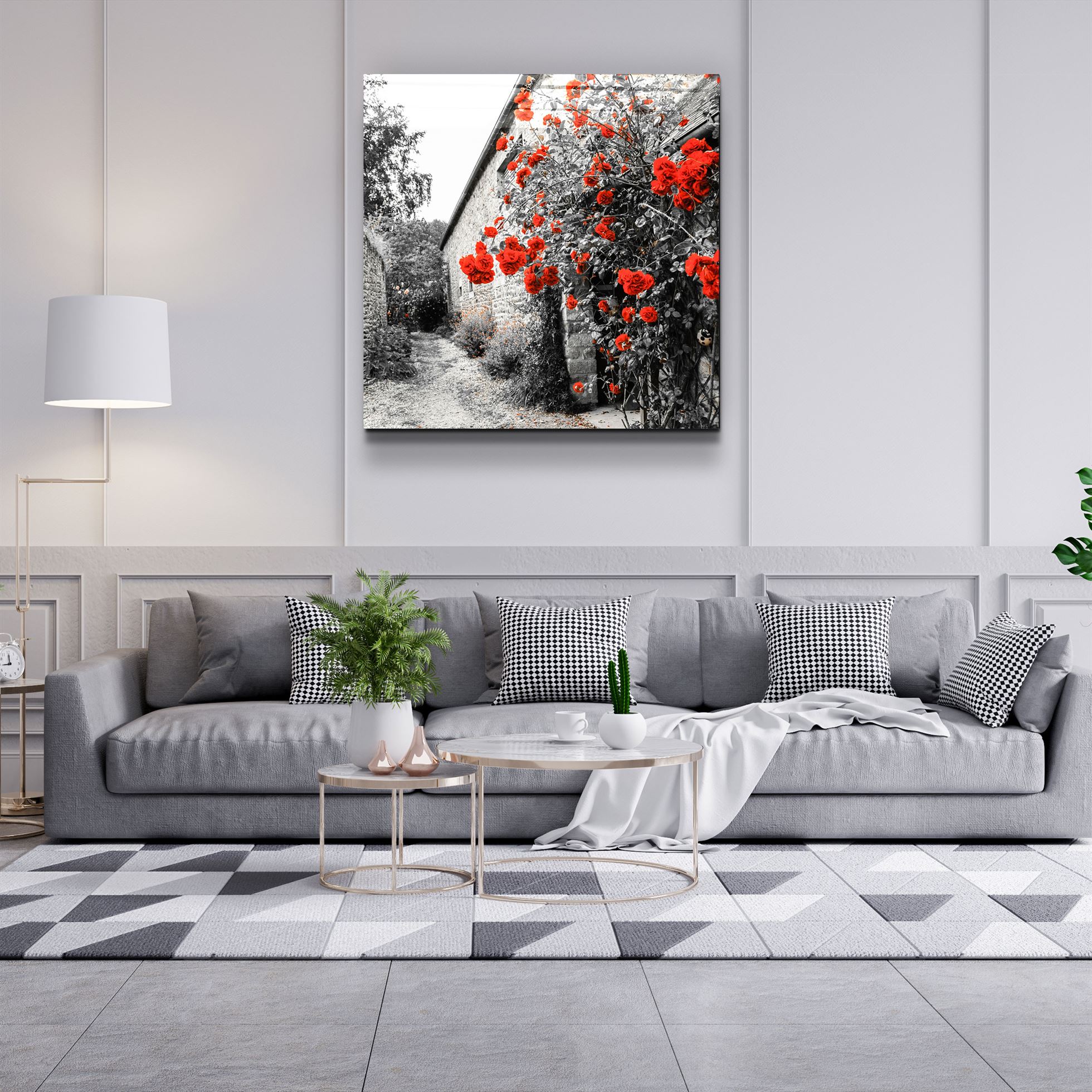 ・"Red Roses"・Glass Wall Art