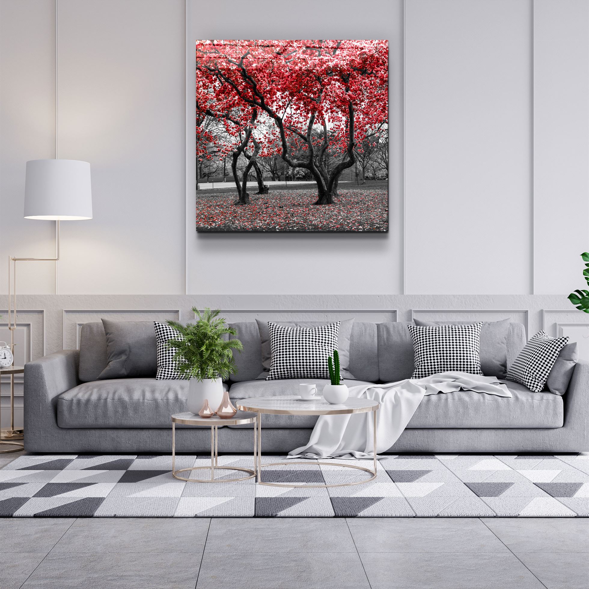 ・"Arbre rouge"・Art mural en verre