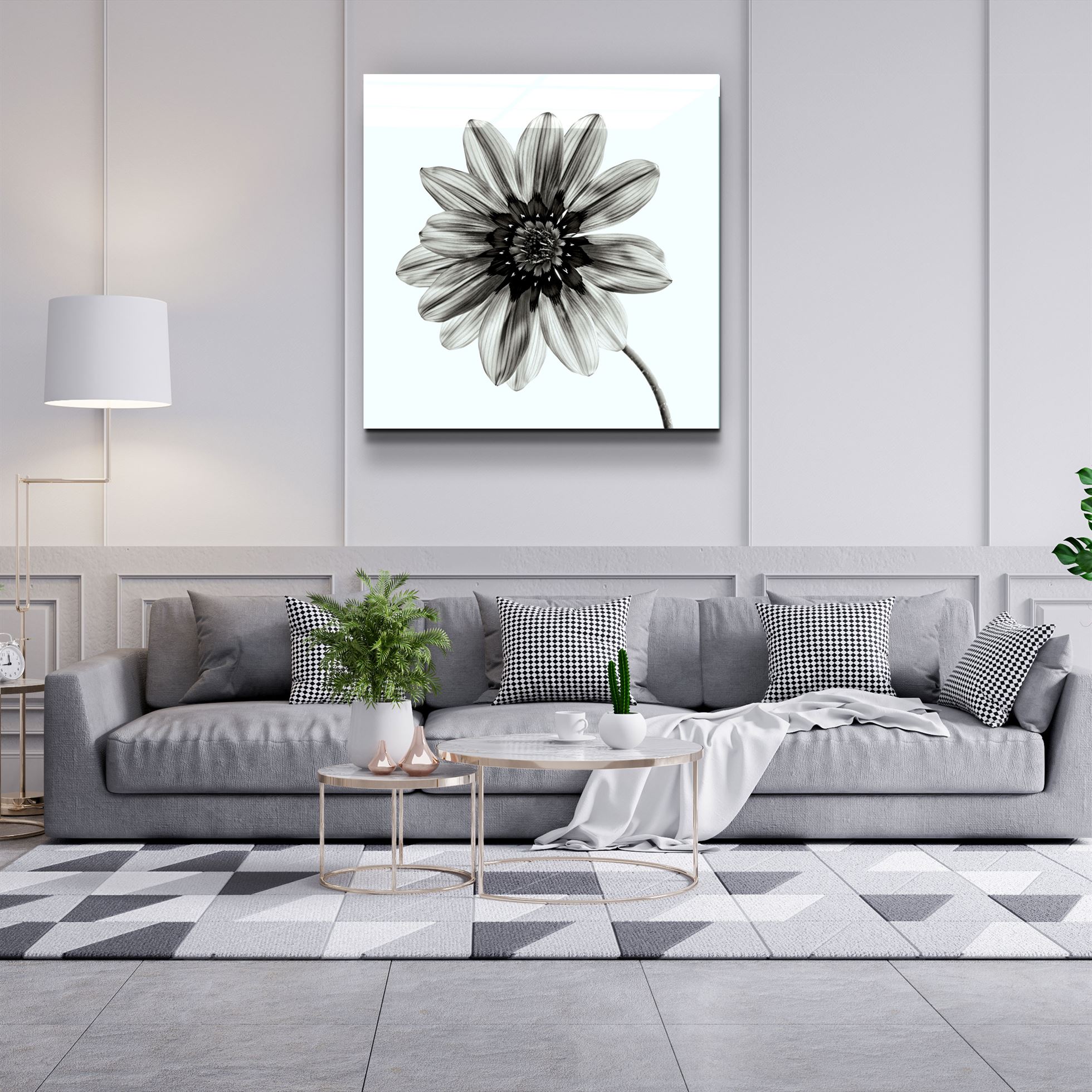 ・"Fleur"・Art mural en verre