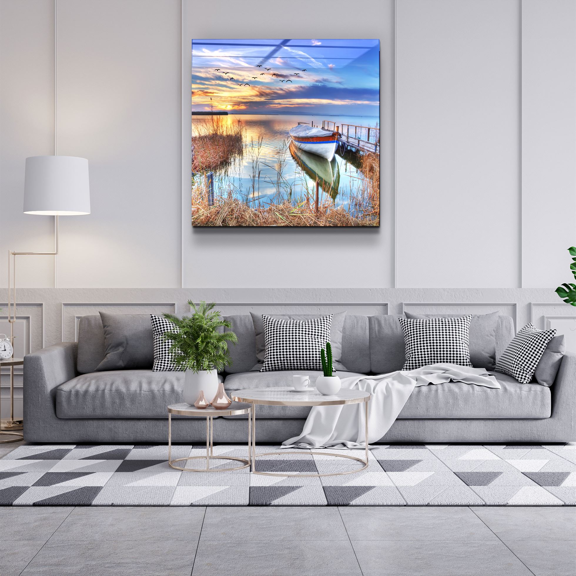 ・"Paysage du lac"・Art mural en verre