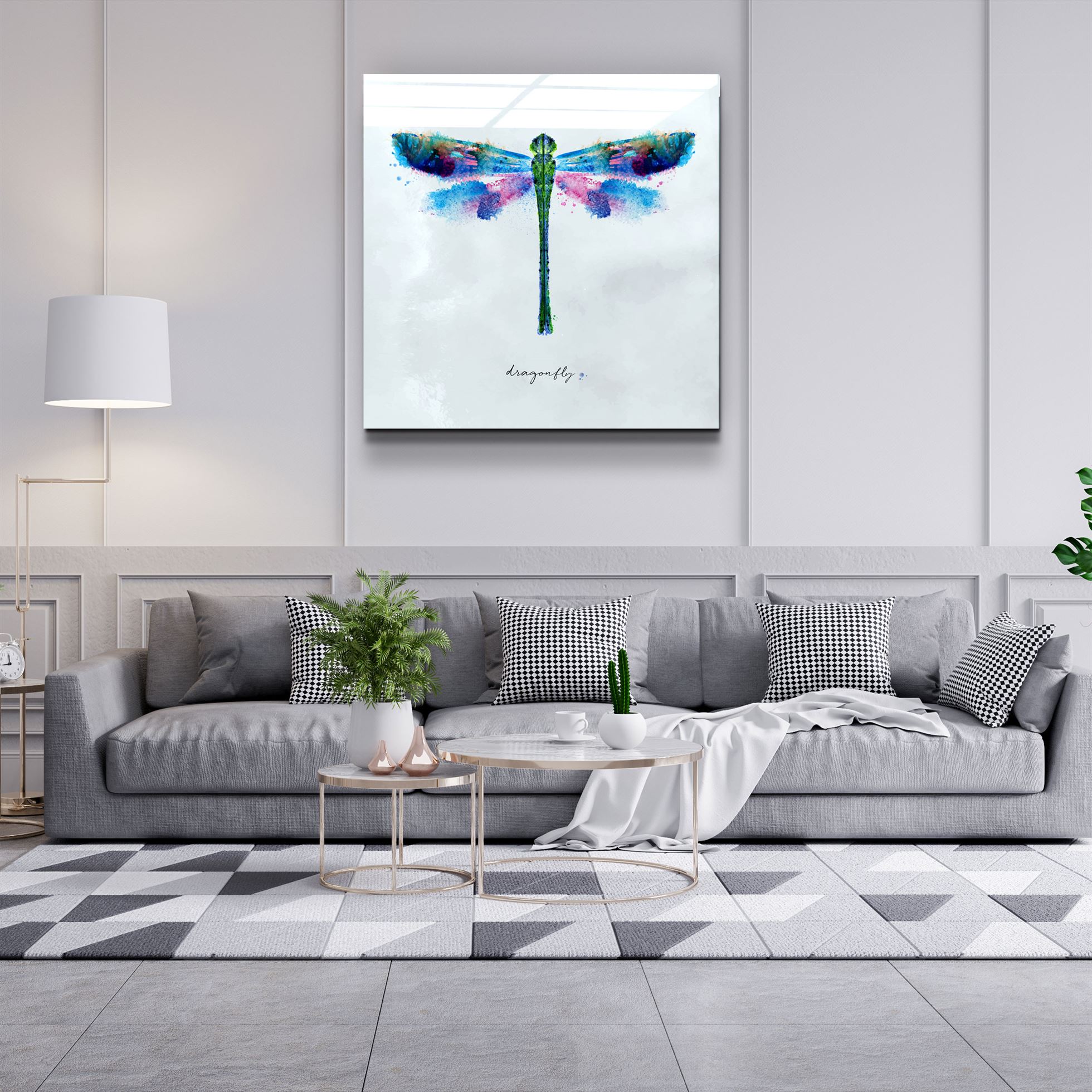 ・"Dragonfly"・Glass Wall Art