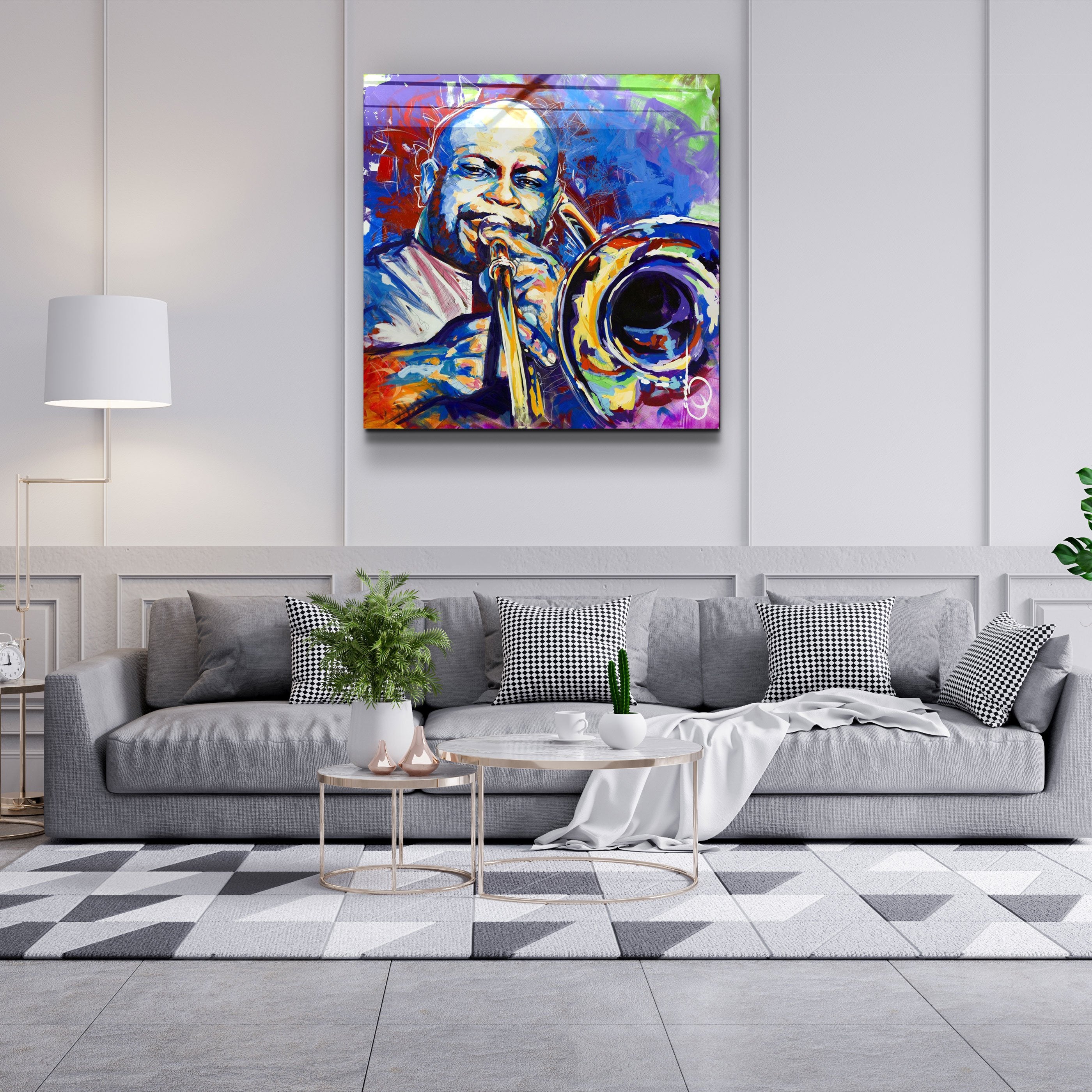 ・"Abstract Musician"・Glass Wall Art