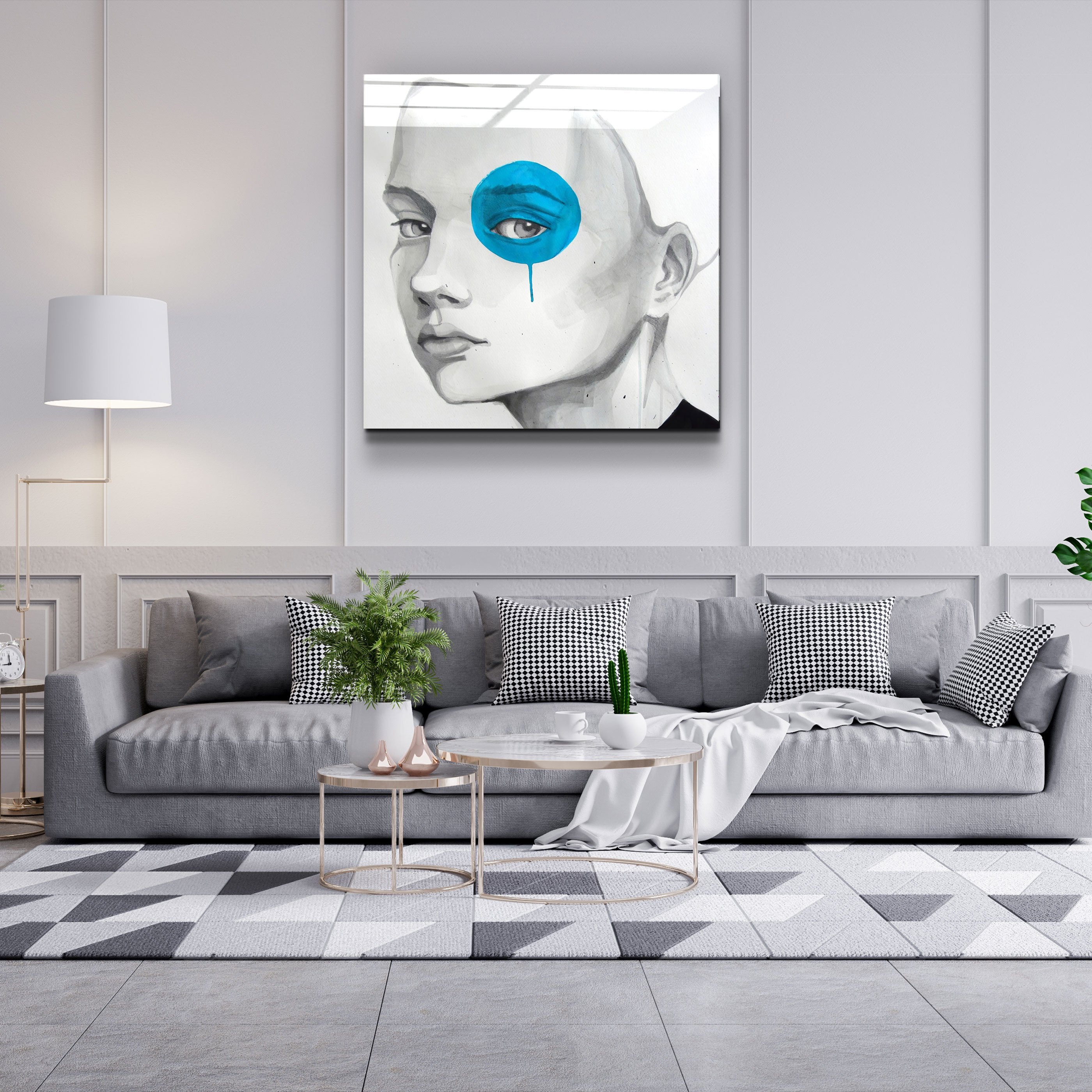 ・« Oeil bleu »・Art mural en verre