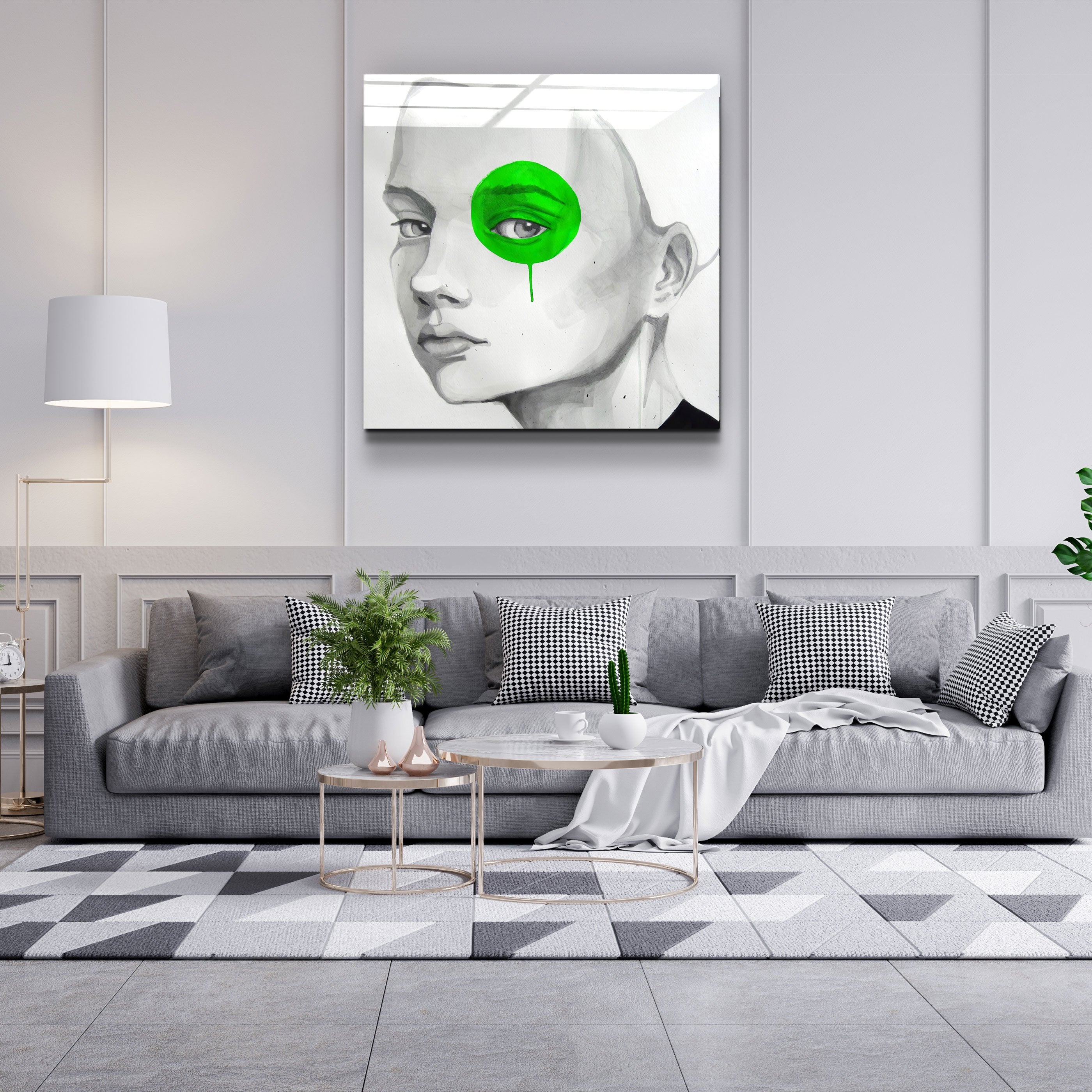 ・"Green Eye"・Glass Wall Art