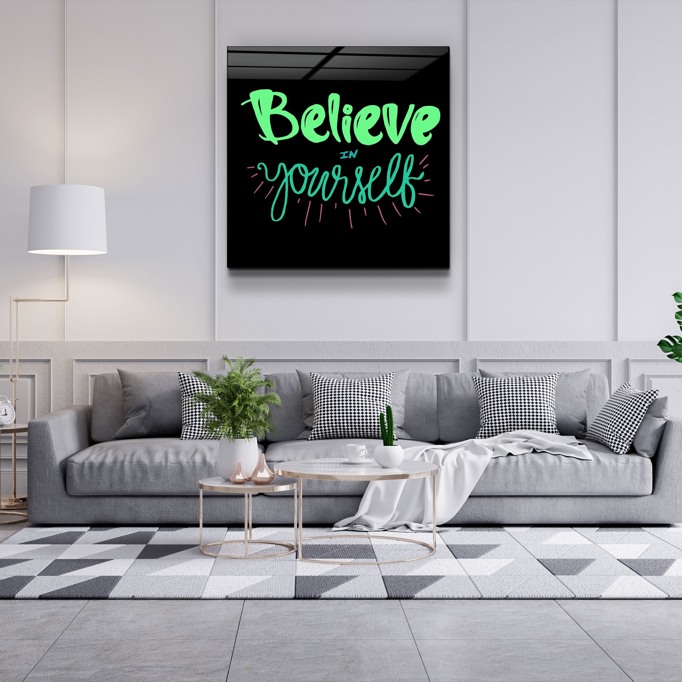 ・"Believe Yourself"・Glass Wall Art