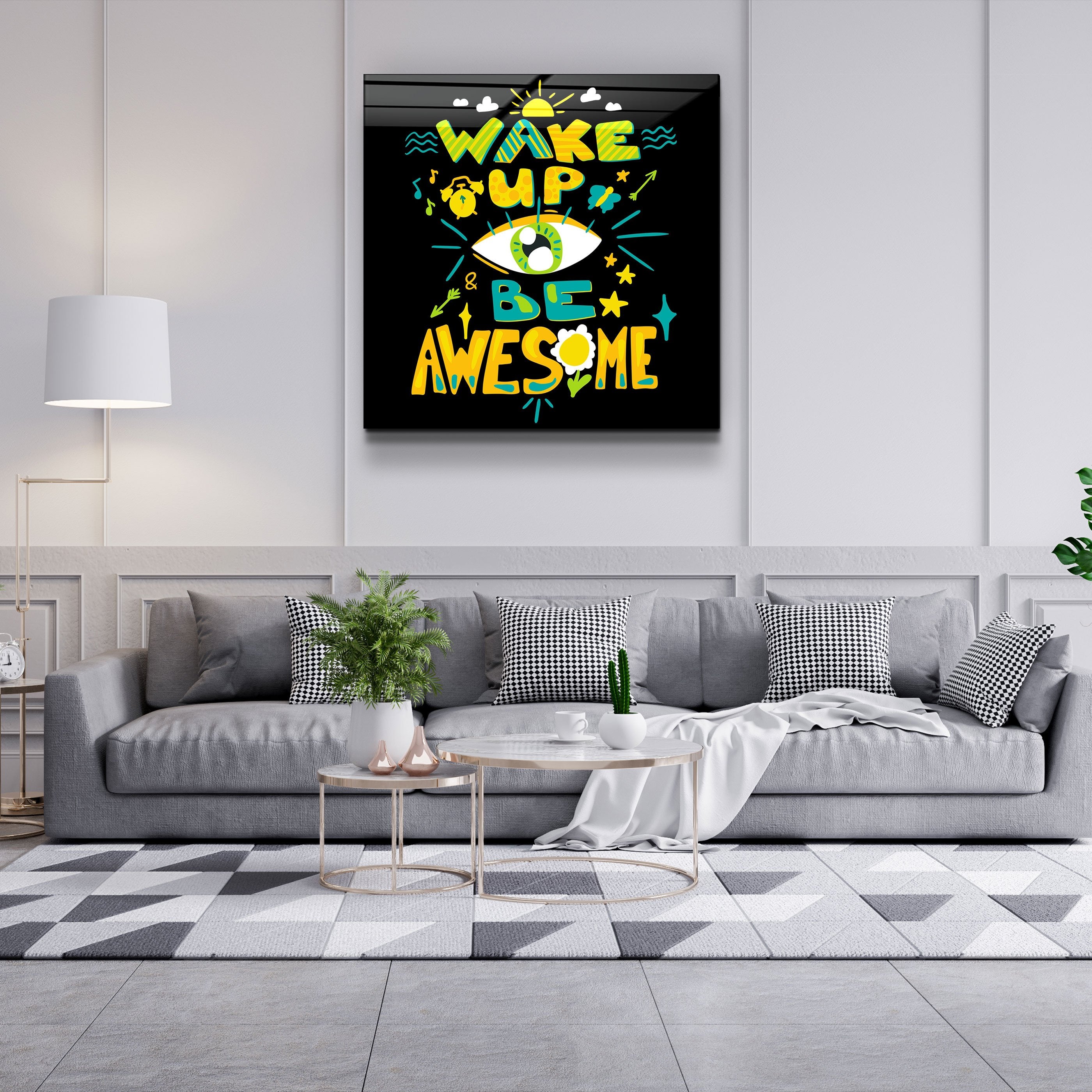 ・"Be Awesome"・Glass Wall Art