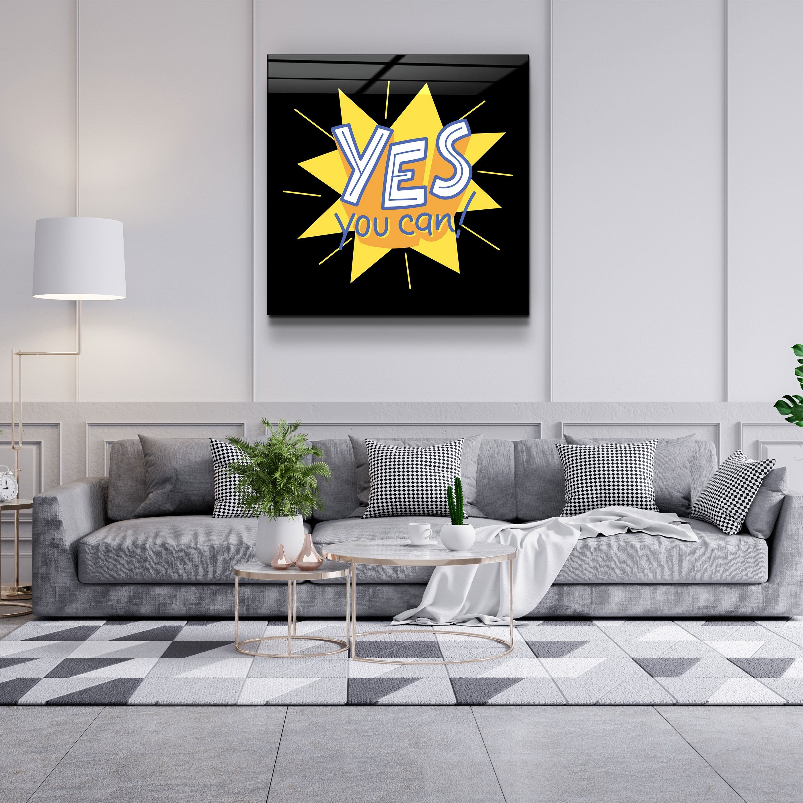 ・"Yes You Can"・Glass Wall Art