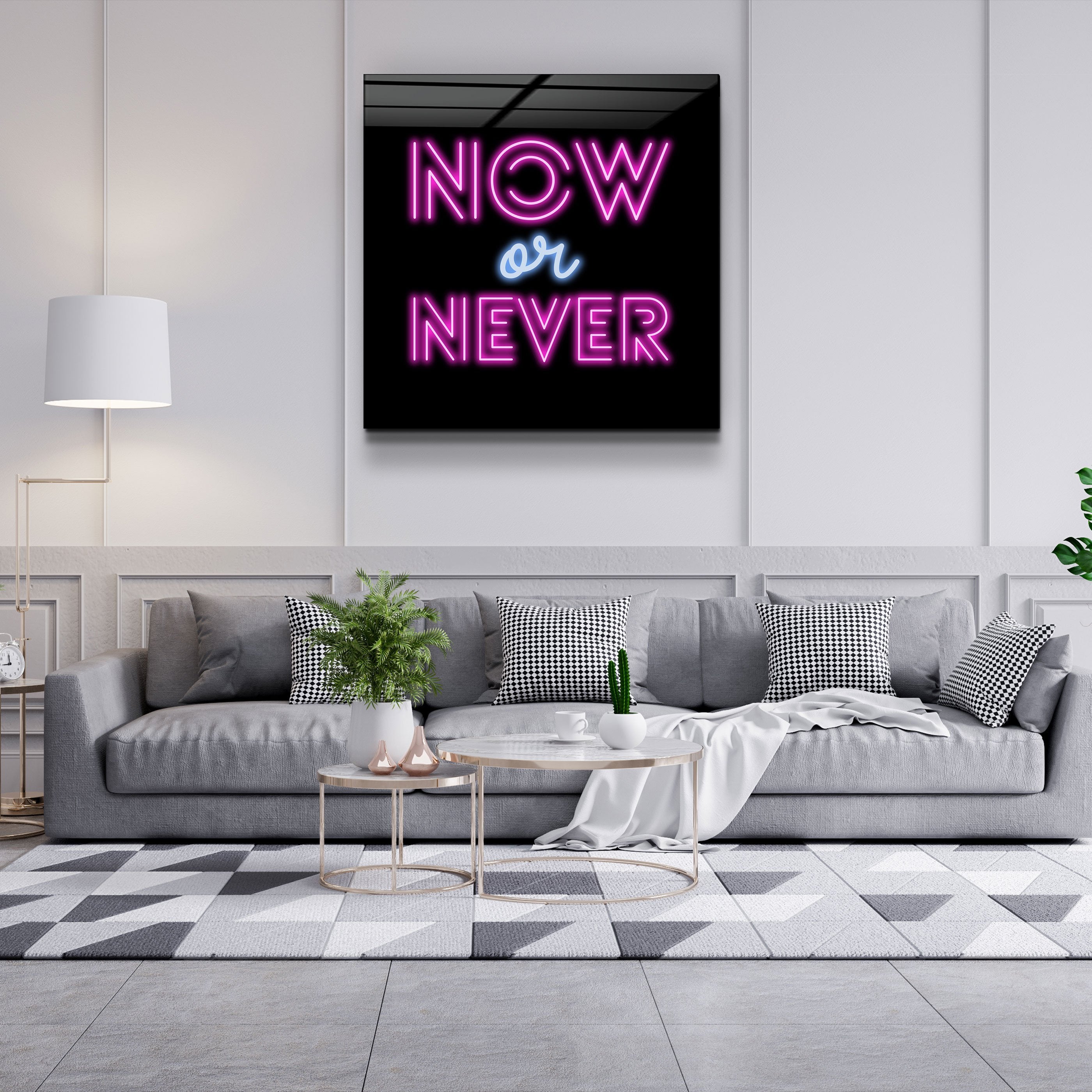 ・"Now or Never"・Glass Wall Art