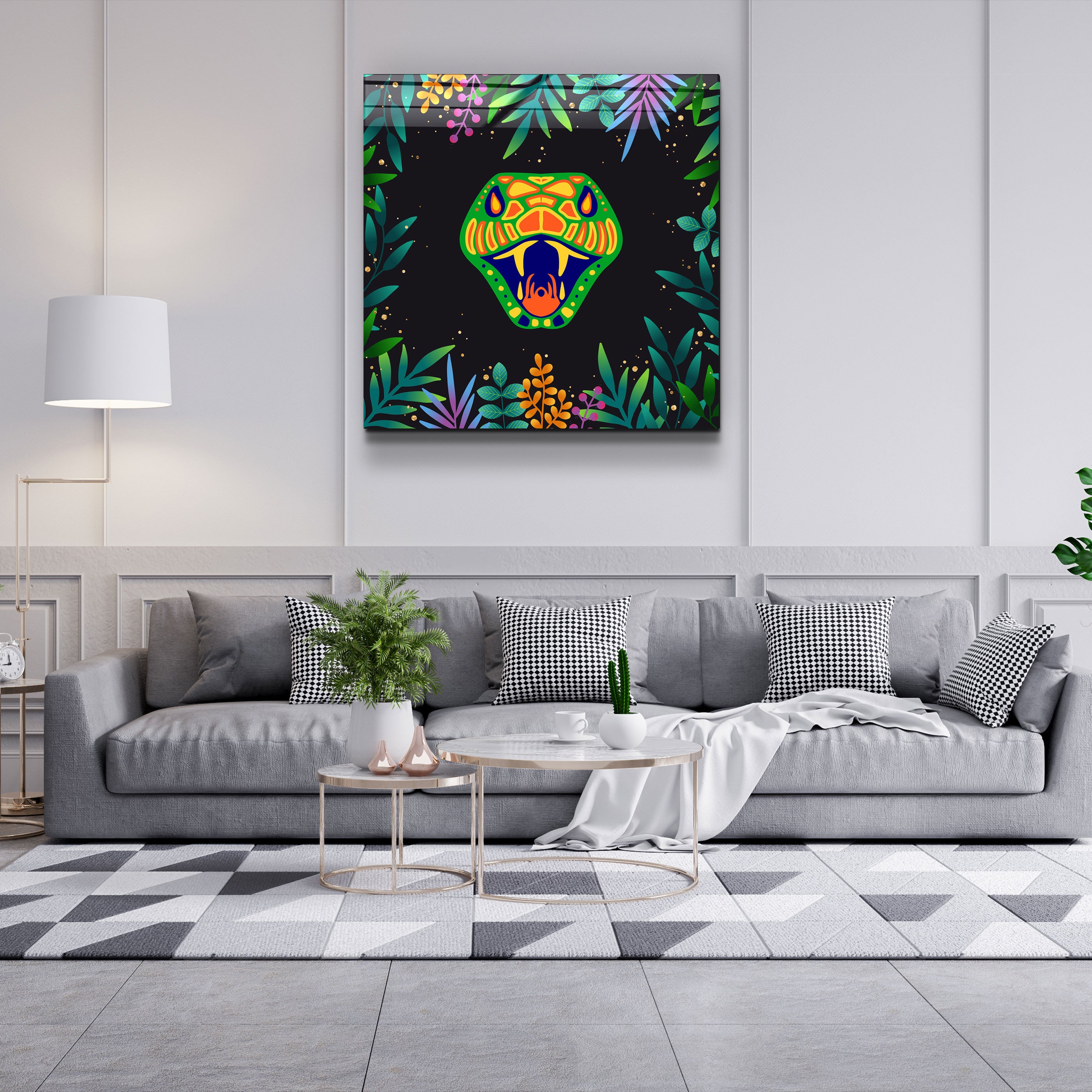 ・"Animal Republic-Serpent"・Art mural en verre de la collection Designers