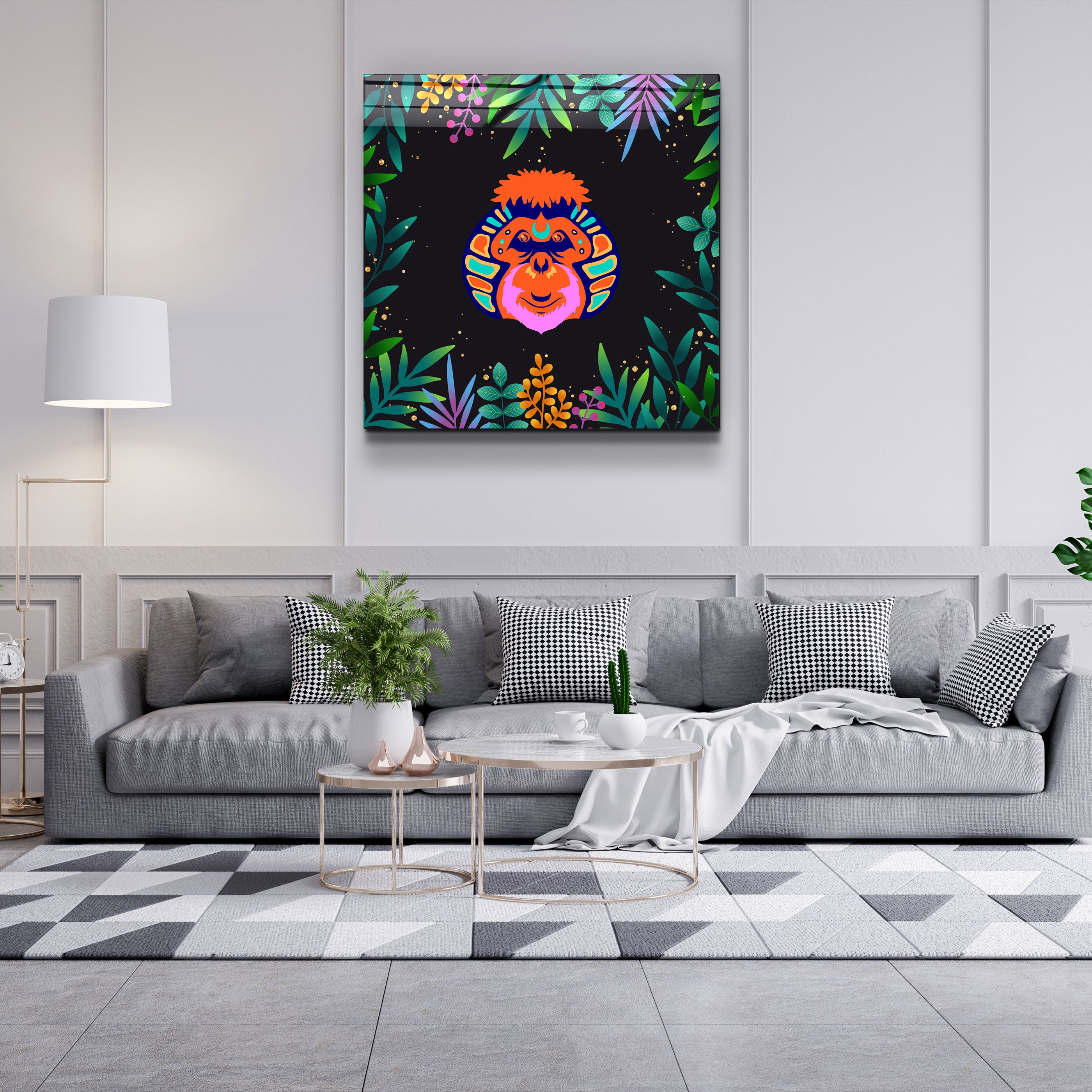 ・"Animal Republic-Orang-outan"・Art mural en verre de la collection Designers