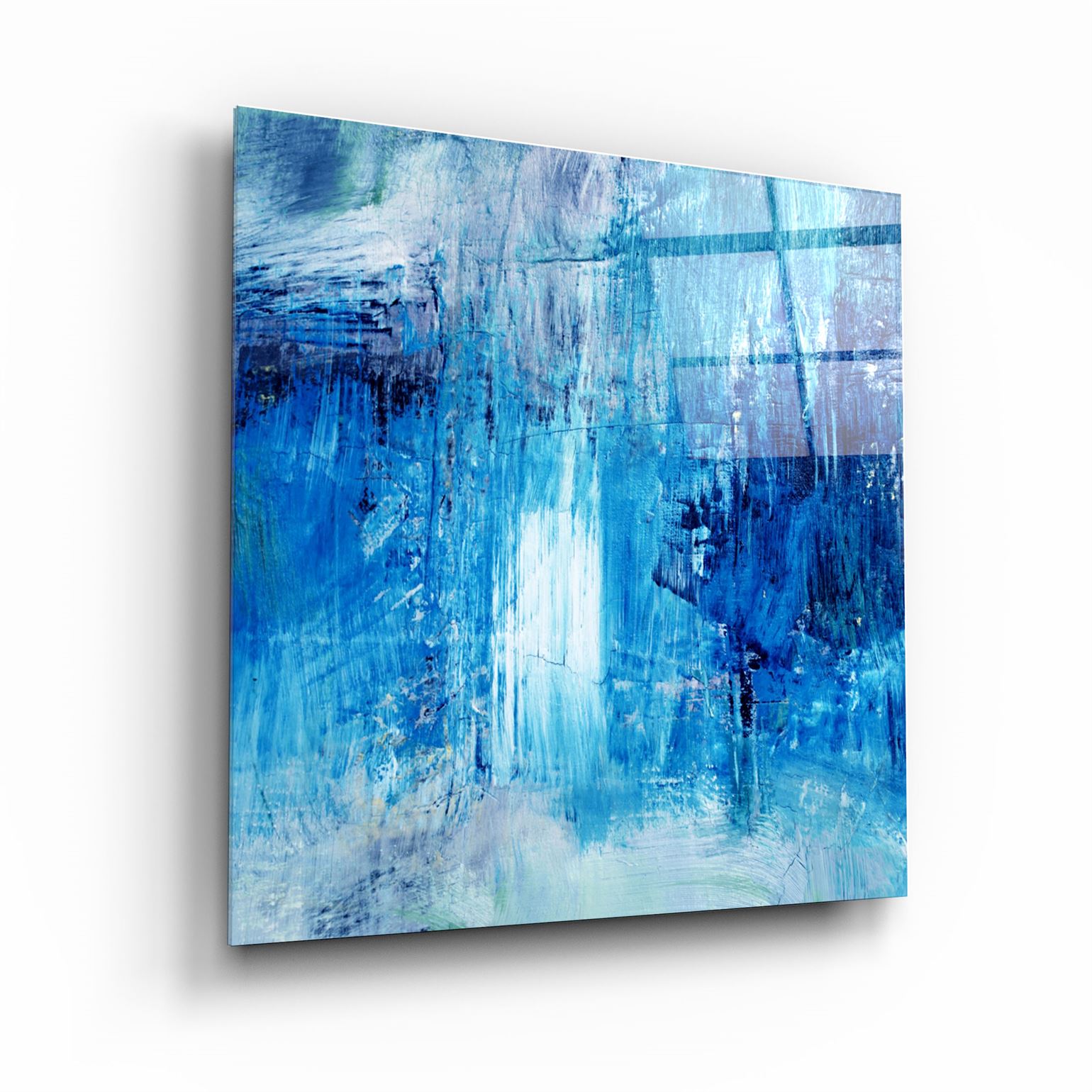 ・"Blue Fall"・Glass Wall Art