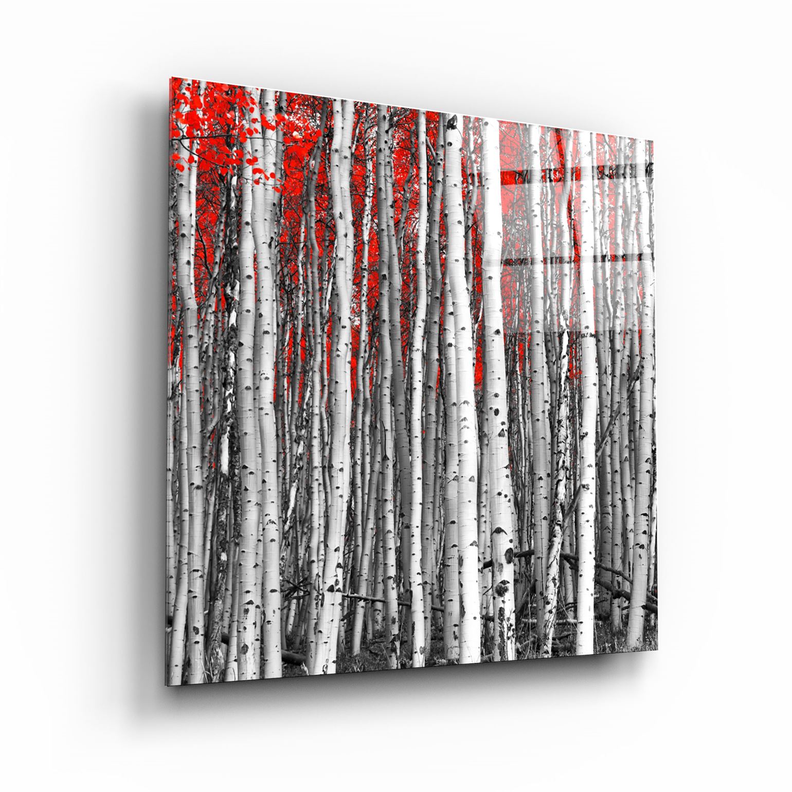 ・"Forêt rouge"・Art mural en verre