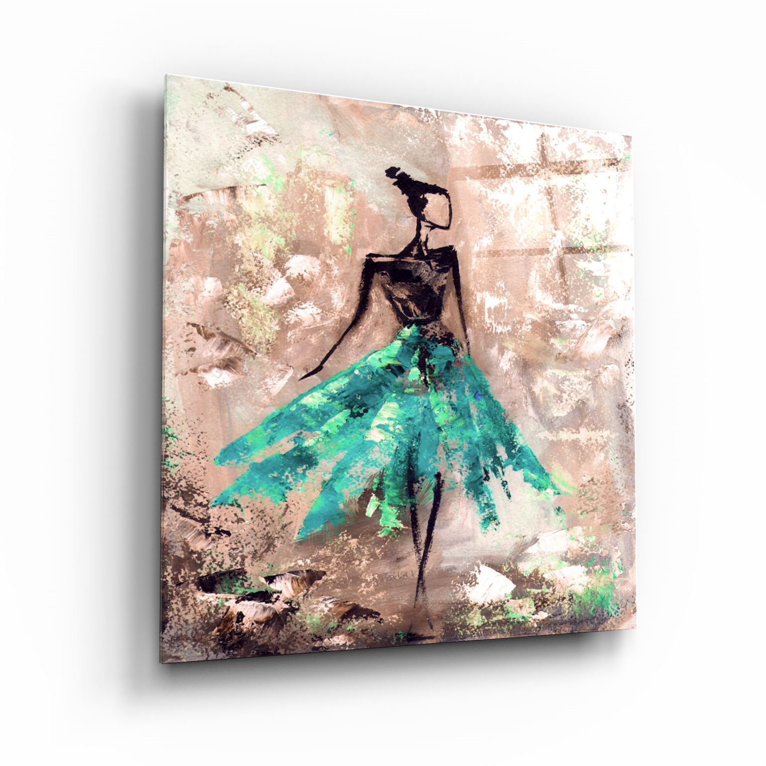 ・"Woman (Green)"・Glass Wall Art