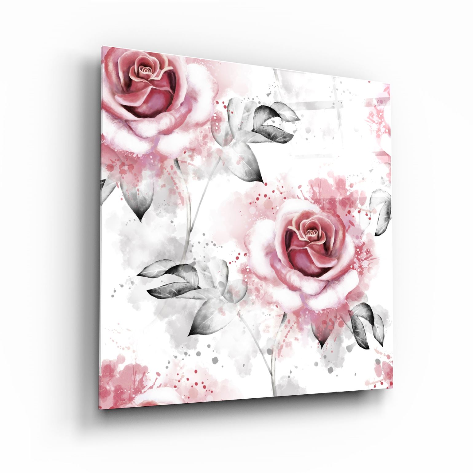 ・"Pink rose"・Glass Wall Art