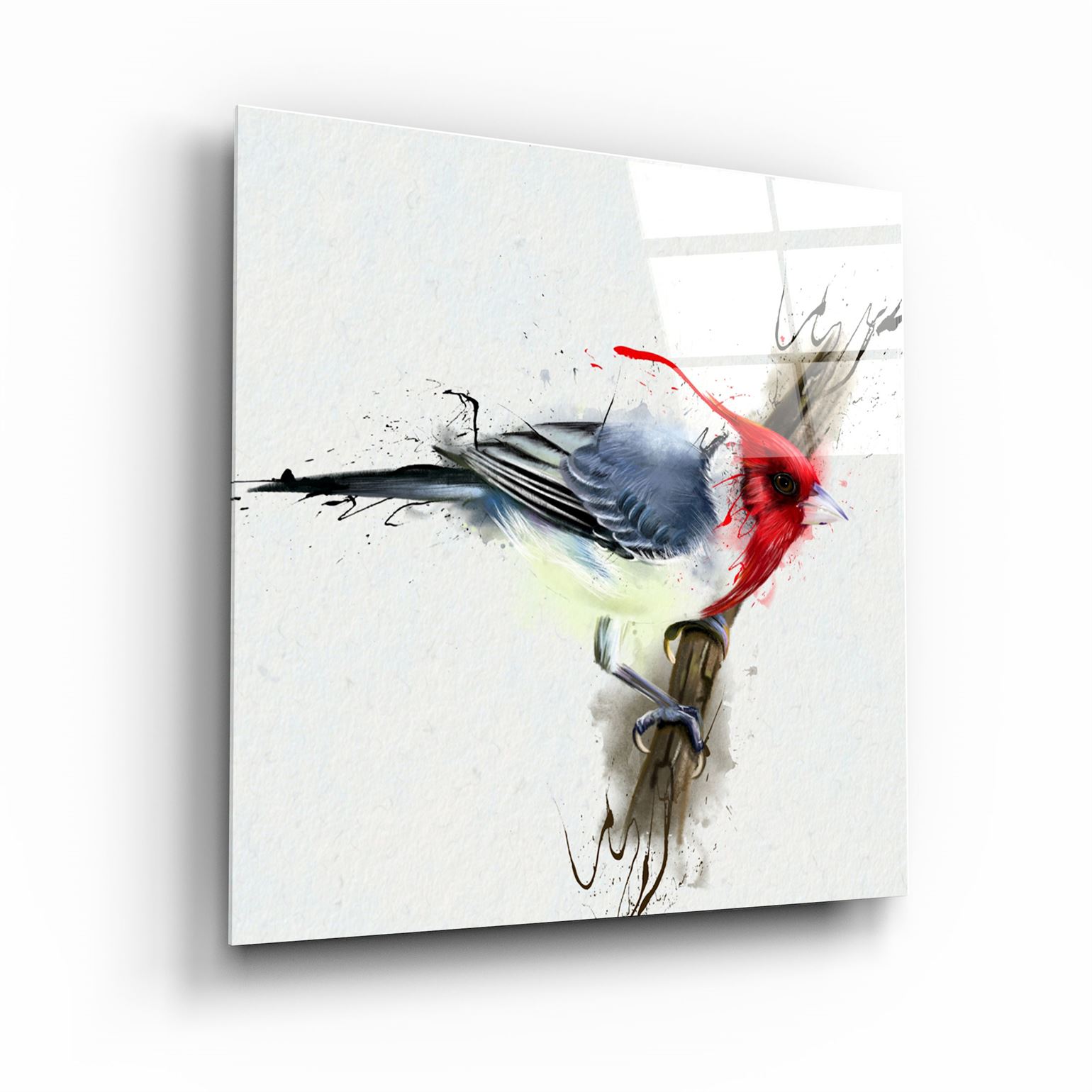 ・„Roter Vogel“・<tc>Glasbild</tc>