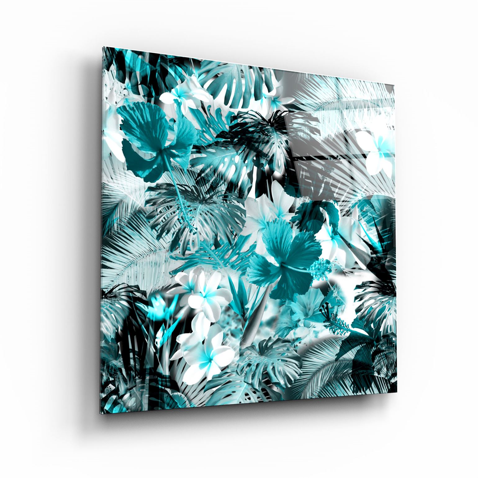 ・"Tropical Leaves"・Glass Wall Art