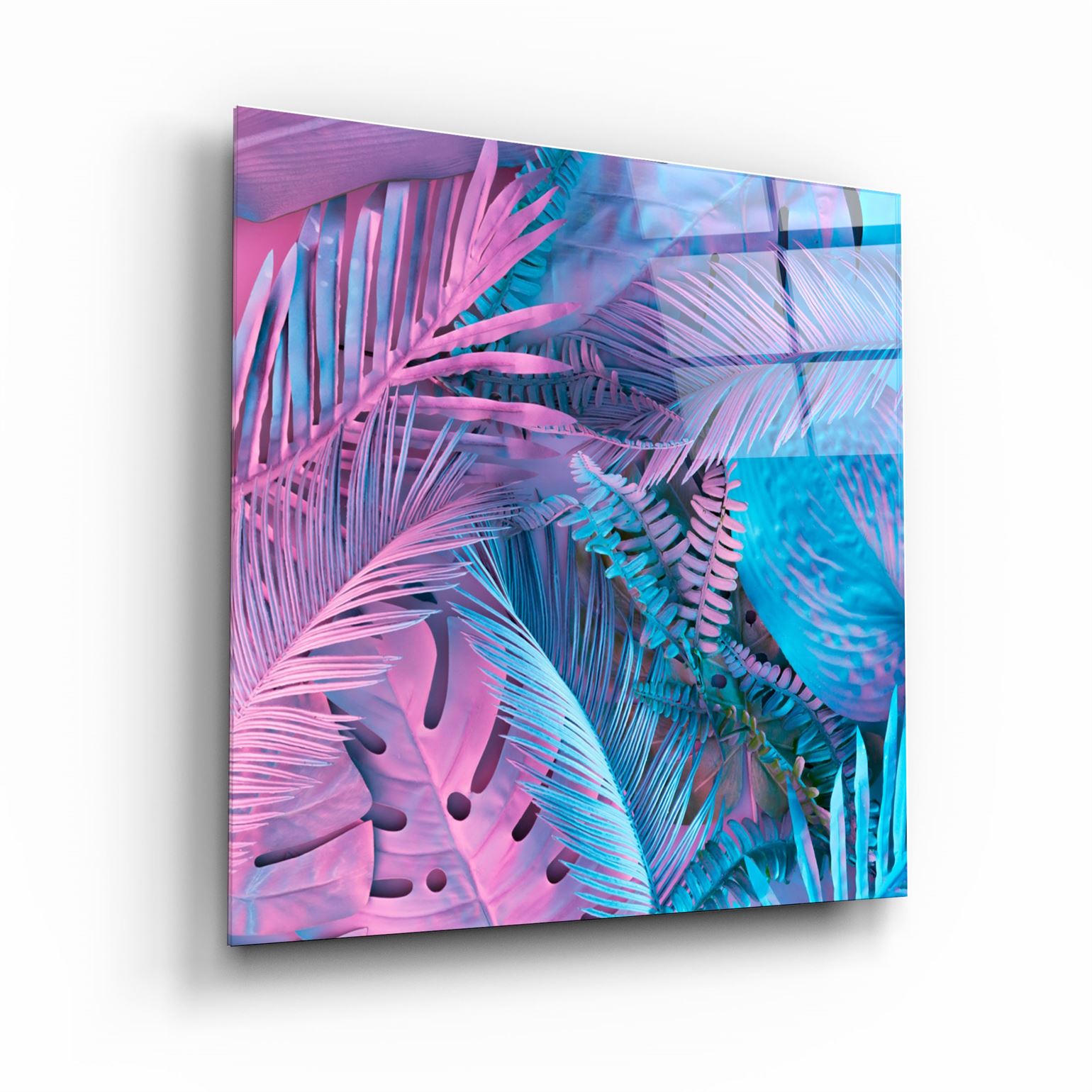 ・"Feuilles tropicales"・Art mural en verre