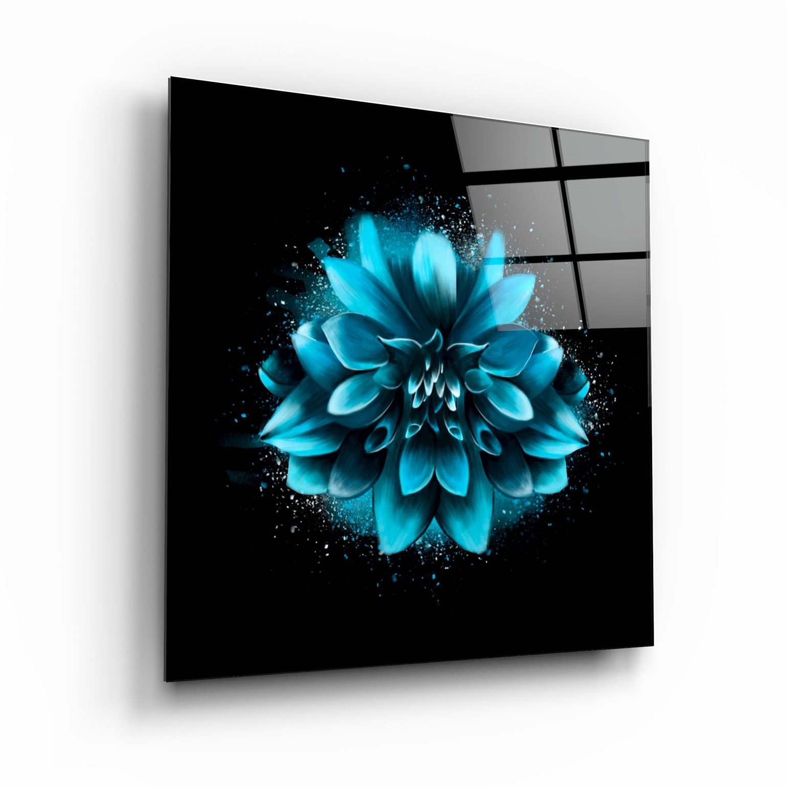・"Blue Flower"・Glass Wall Art