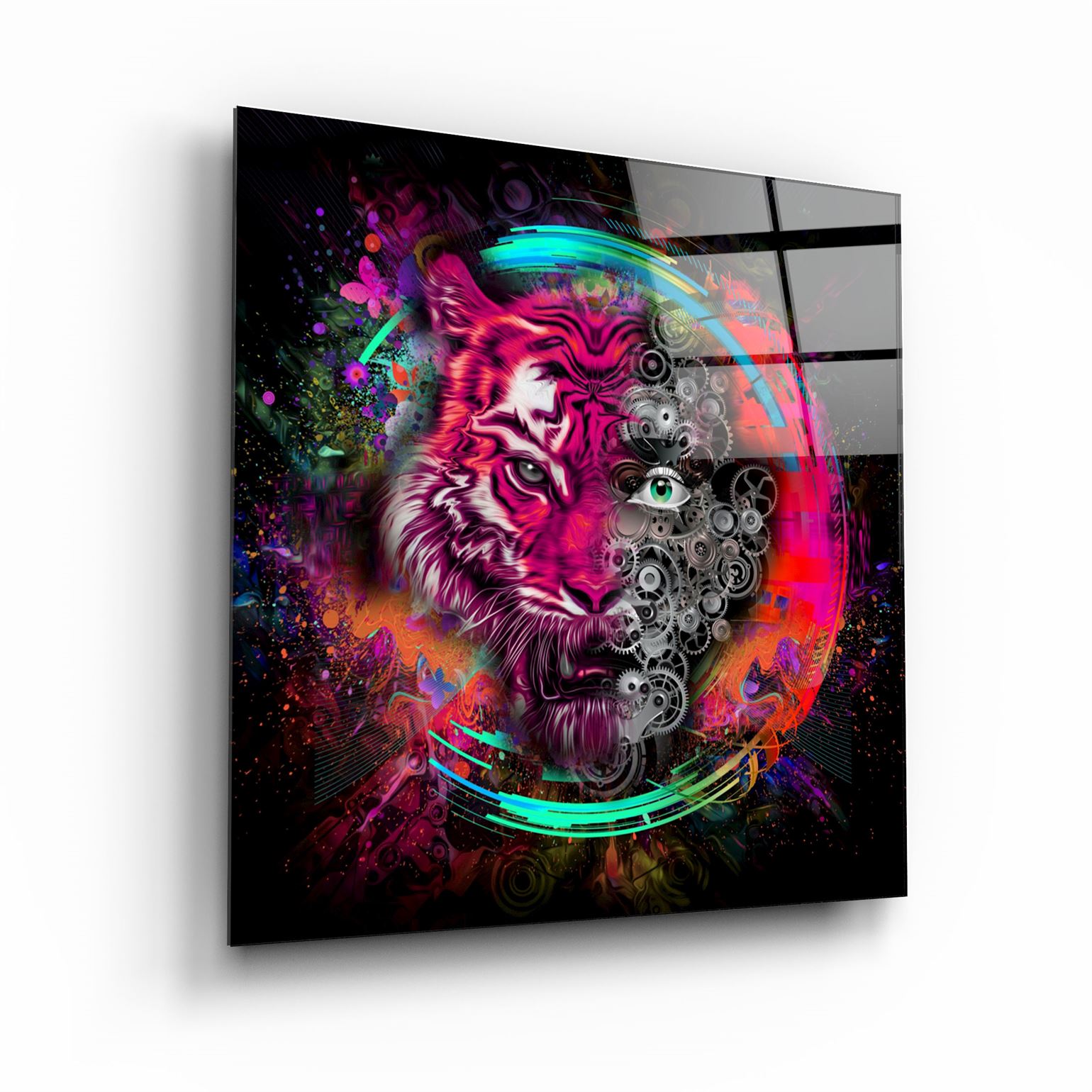 ・"Abstract Tiger"・Glass Wall Art