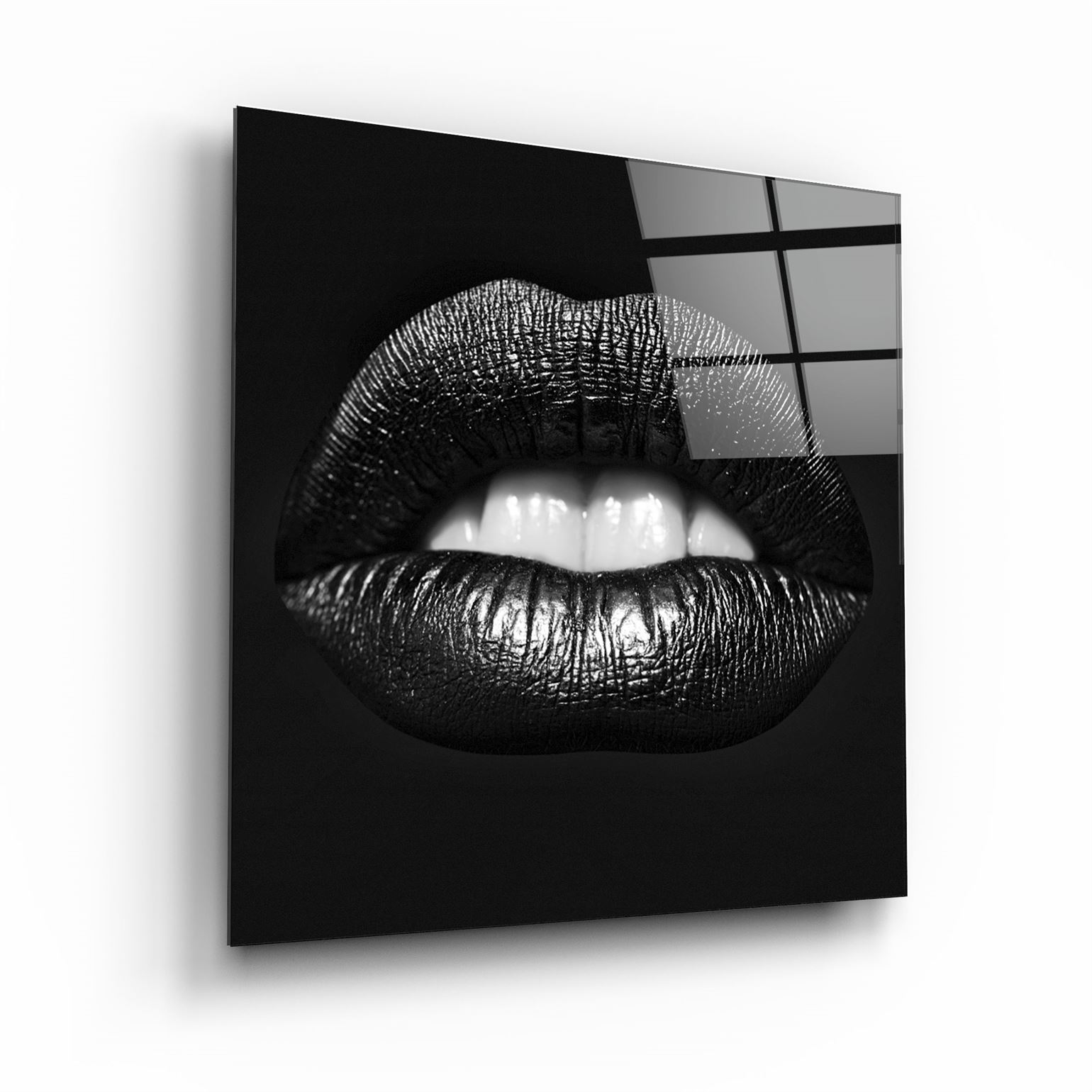 ・"Black Lips"・Glass Wall Art