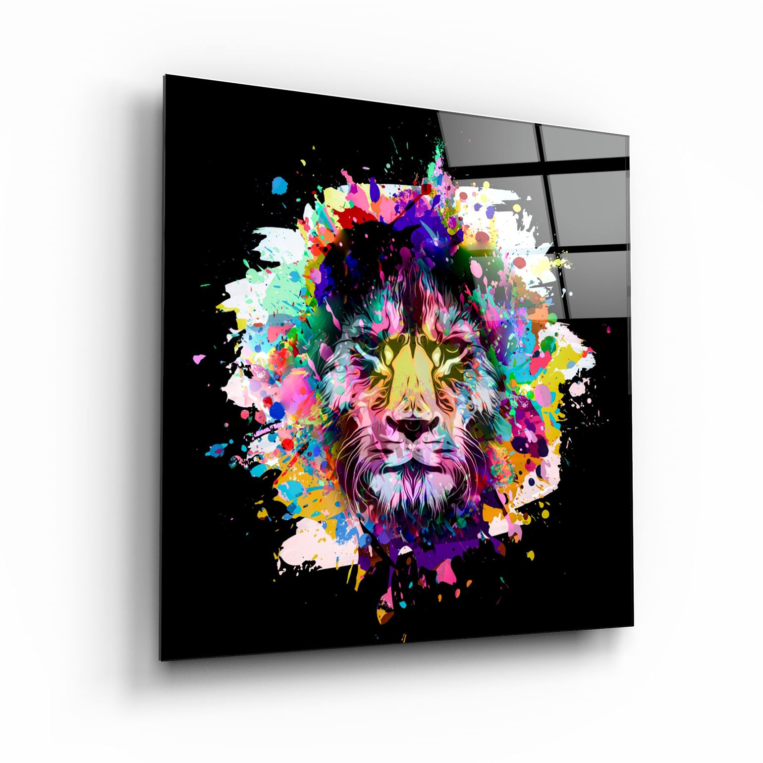 ・"Lion Abstract"・Glass Wall Art