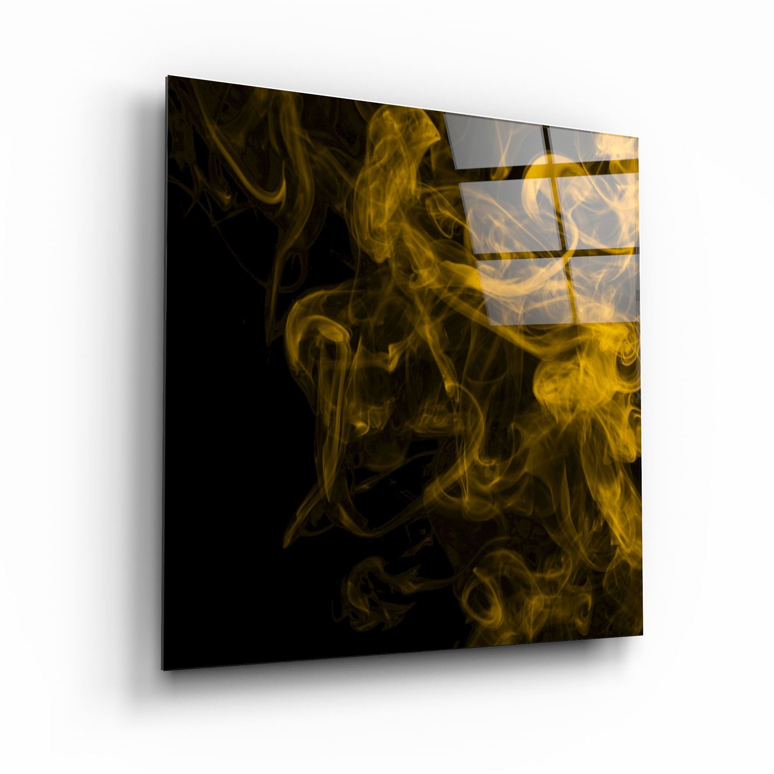 ・"Yellow Smoke"・Glass Wall Art