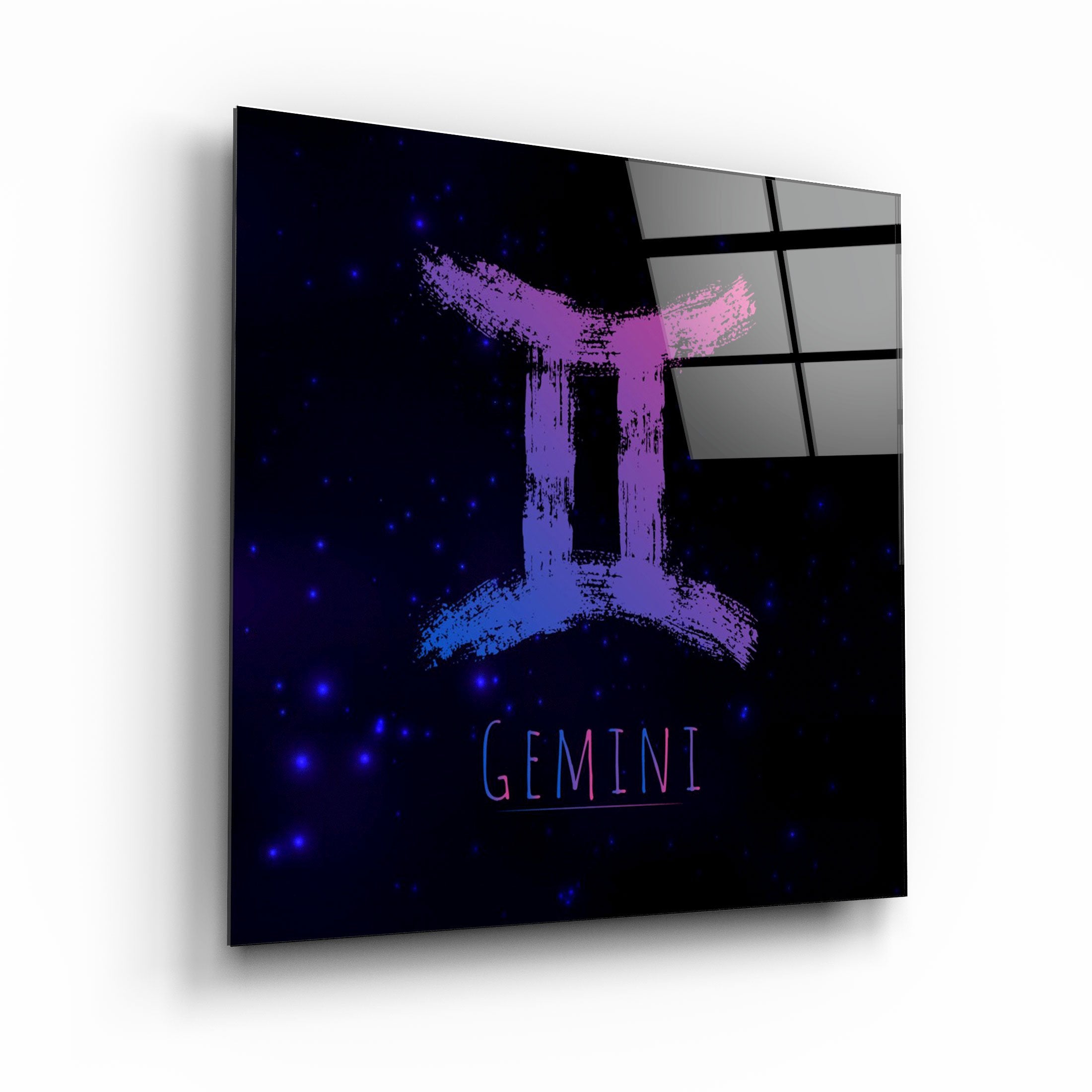 ."Zodiac V2 - Gemini". Glass Wall Art