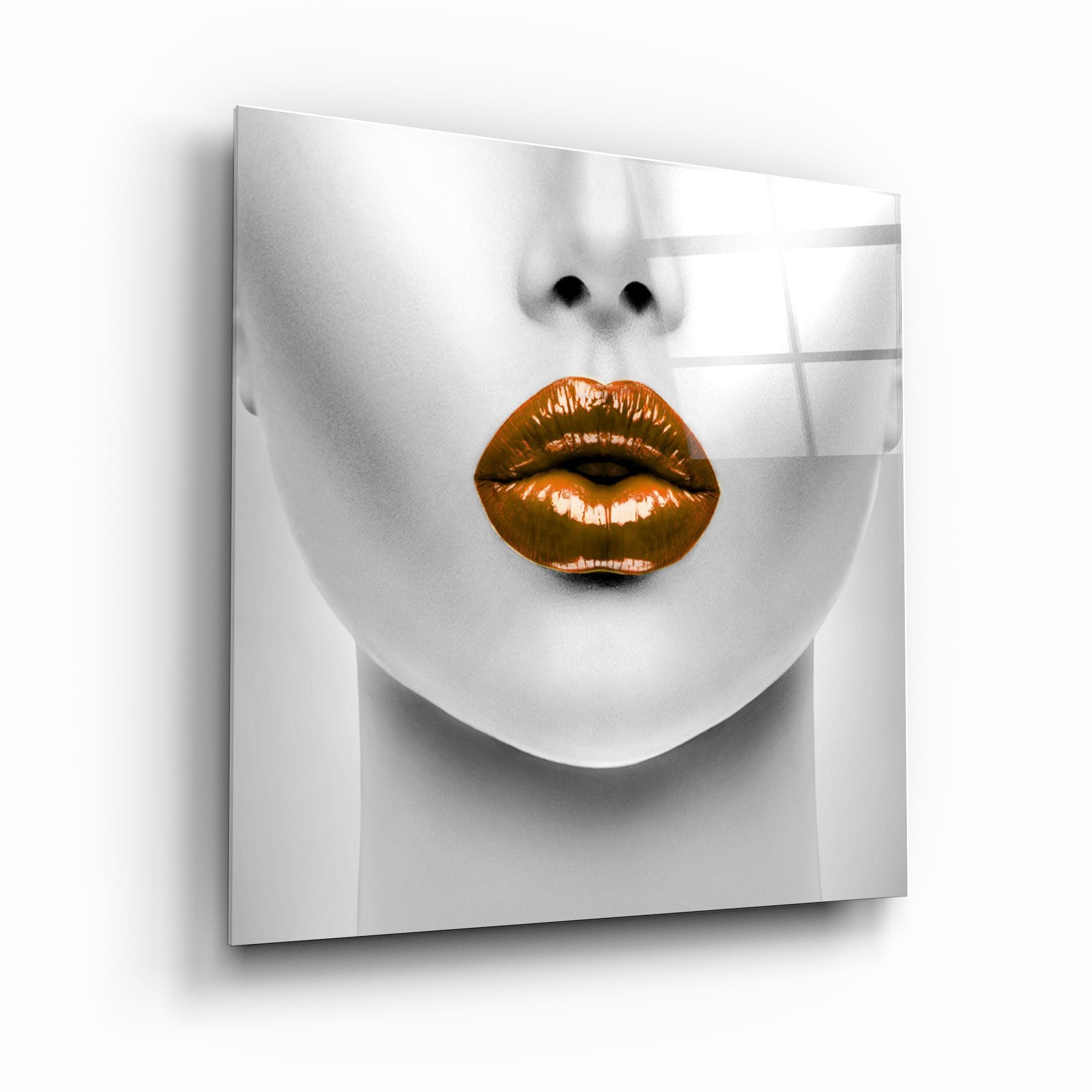 ・„Orange Lips“・<tc>Glasbild</tc>