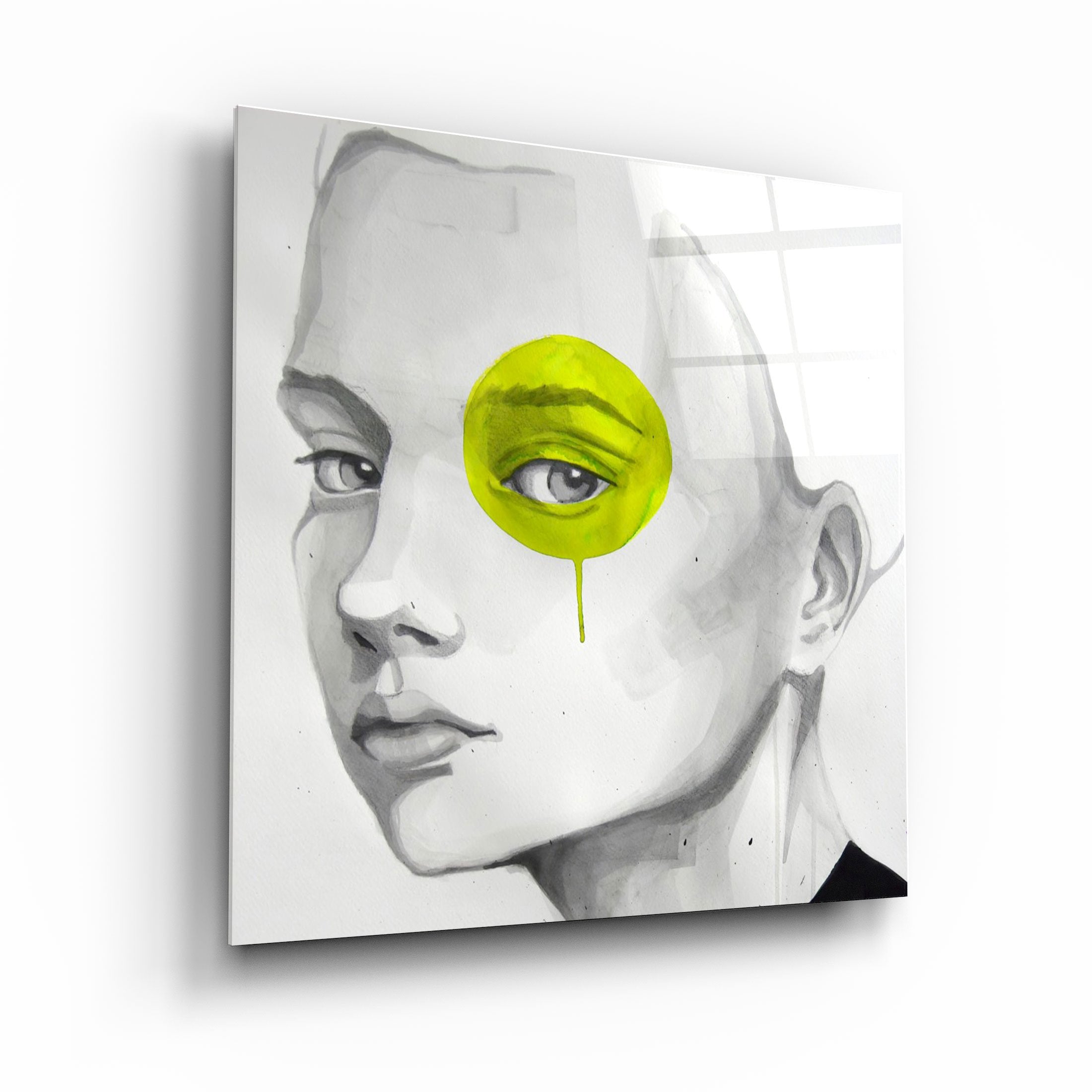 ・"Yellow Eye"・Glass Wall Art