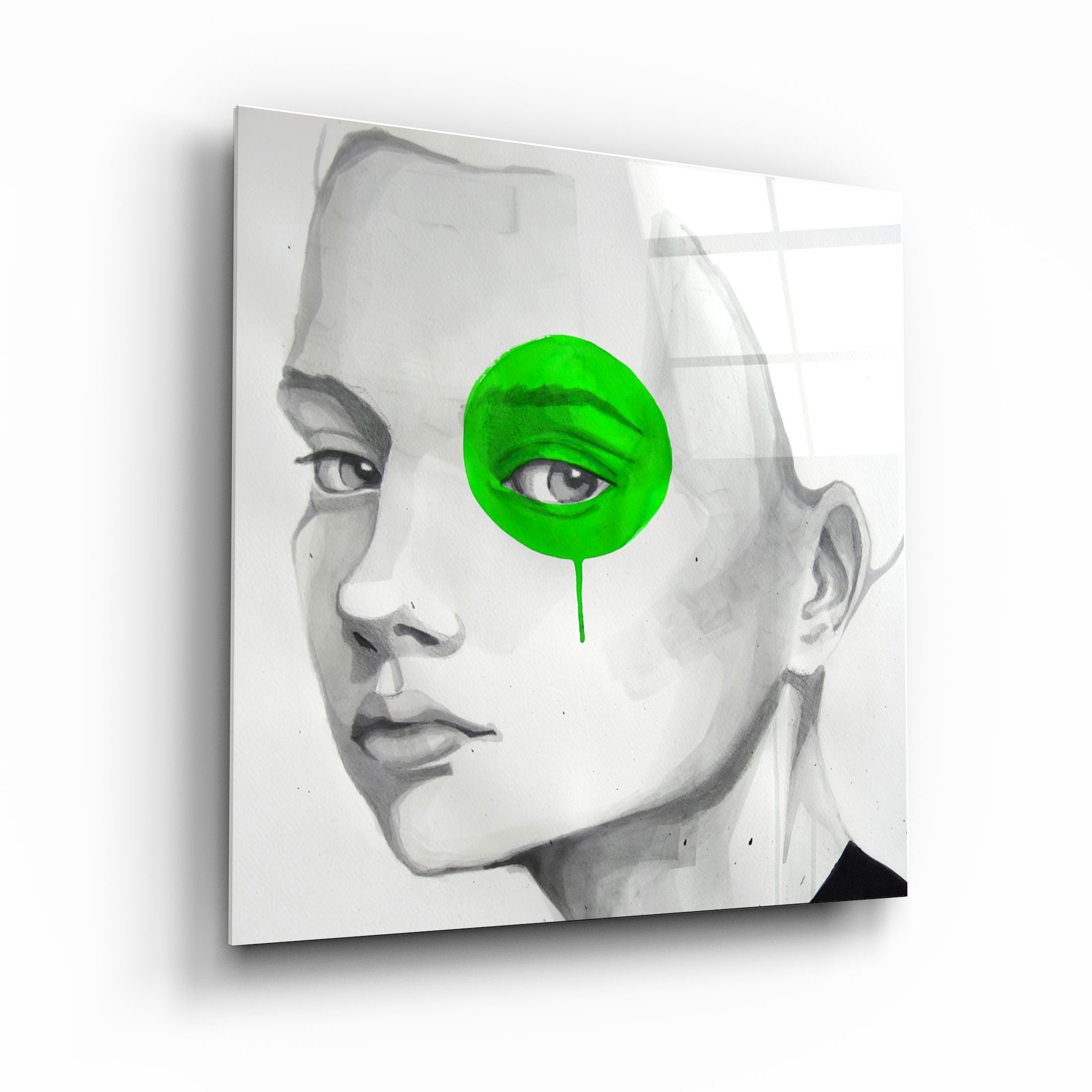 ・"Green Eye"・Glass Wall Art