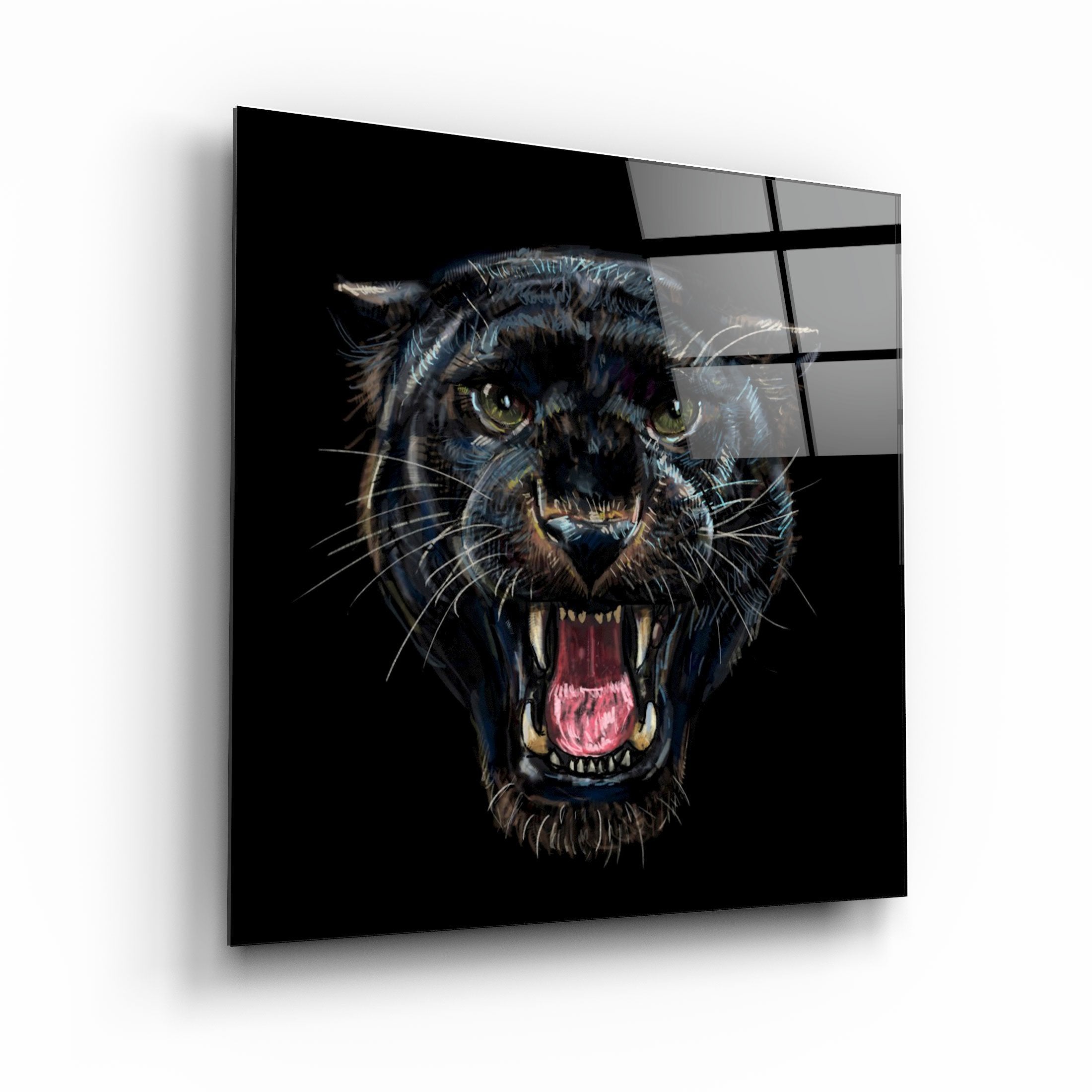 ・"Wild Panther"・Glass Wall Art