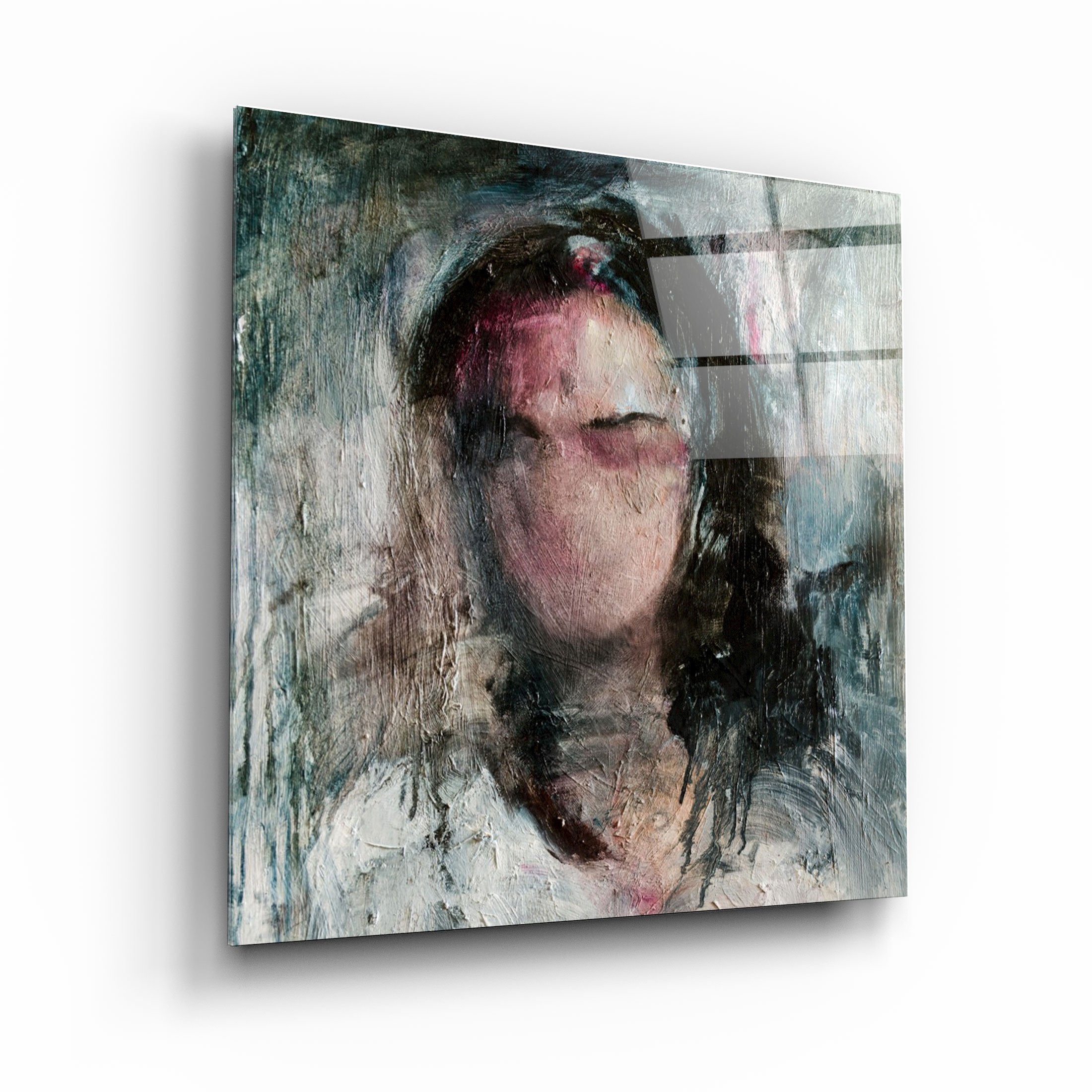 ・"Abstract Woman Oil Painting"・Glass Wall Art