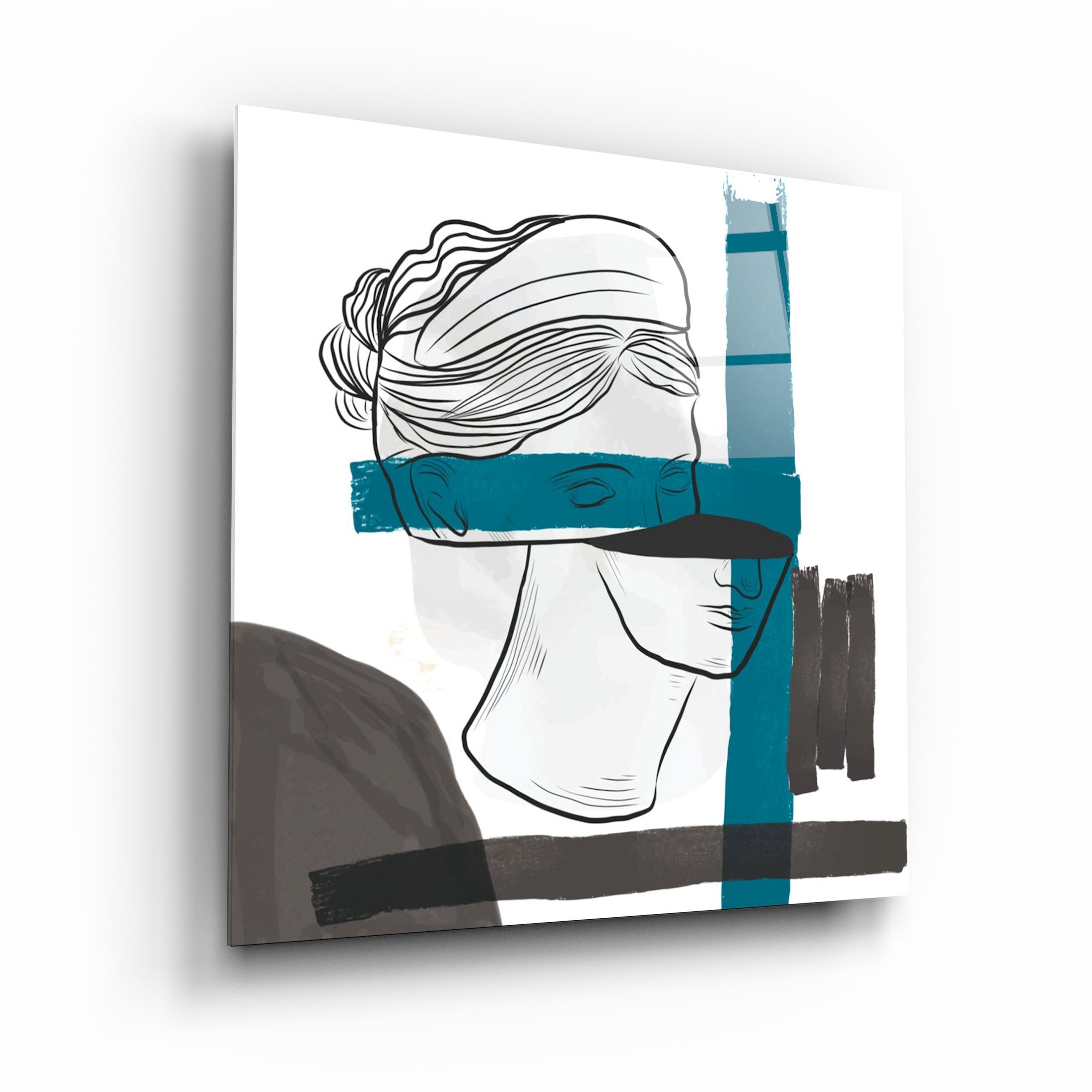 ・"Abstract Woman Portrait Painting"・Glass Wall Art