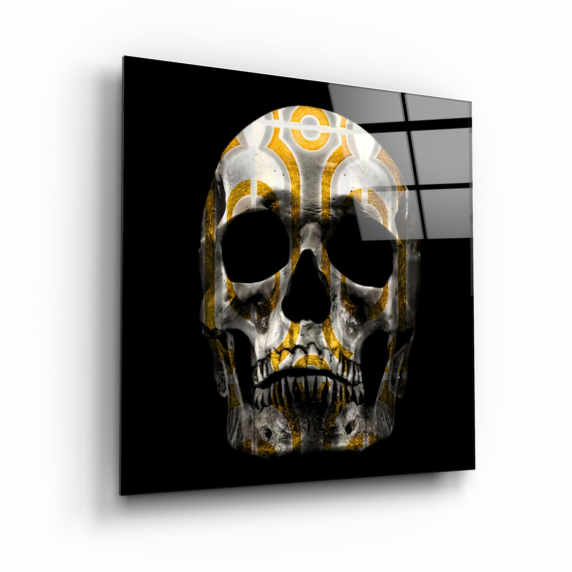 ・"Abstract Skull"・Glass Wall Art