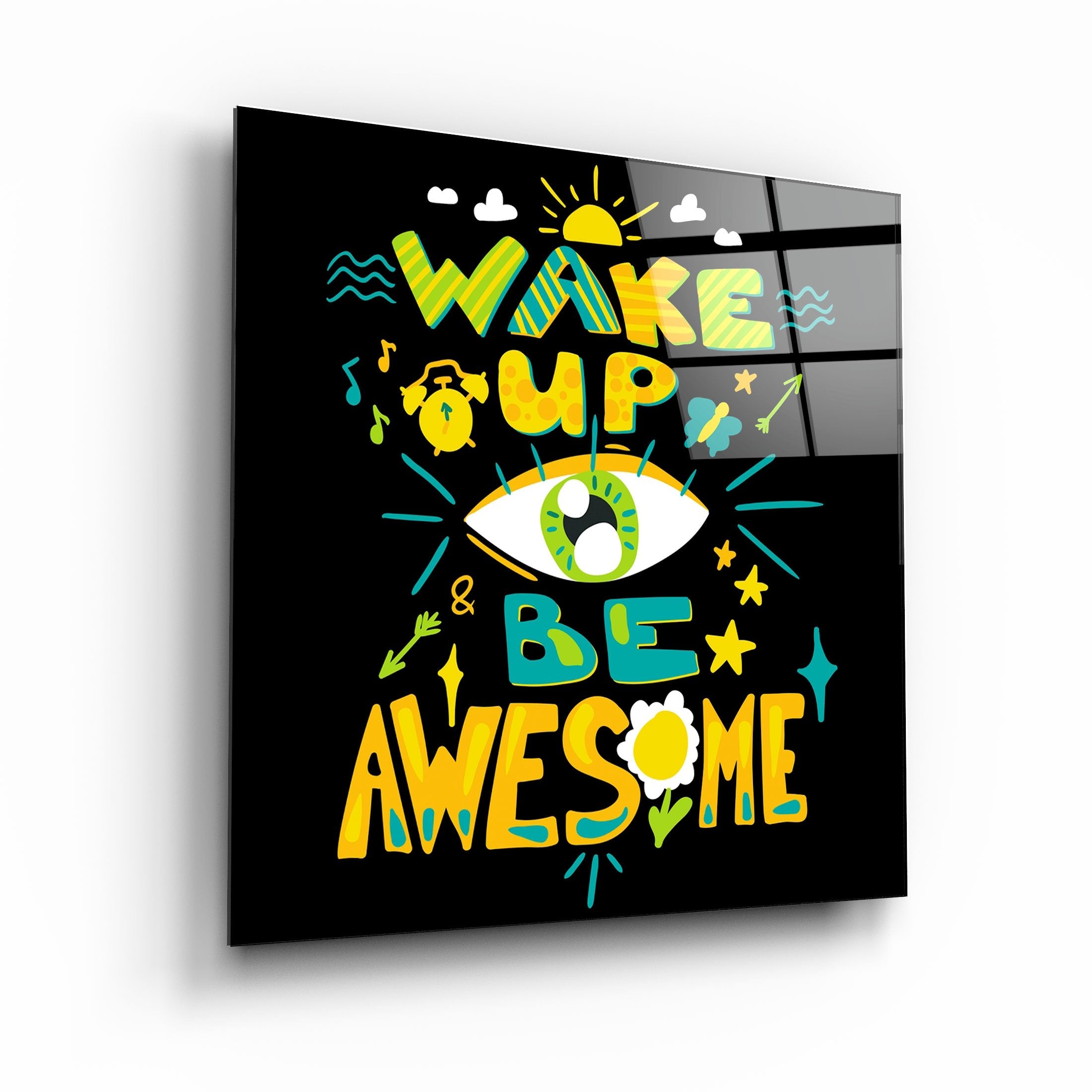 ・"Be Awesome"・Glass Wall Art